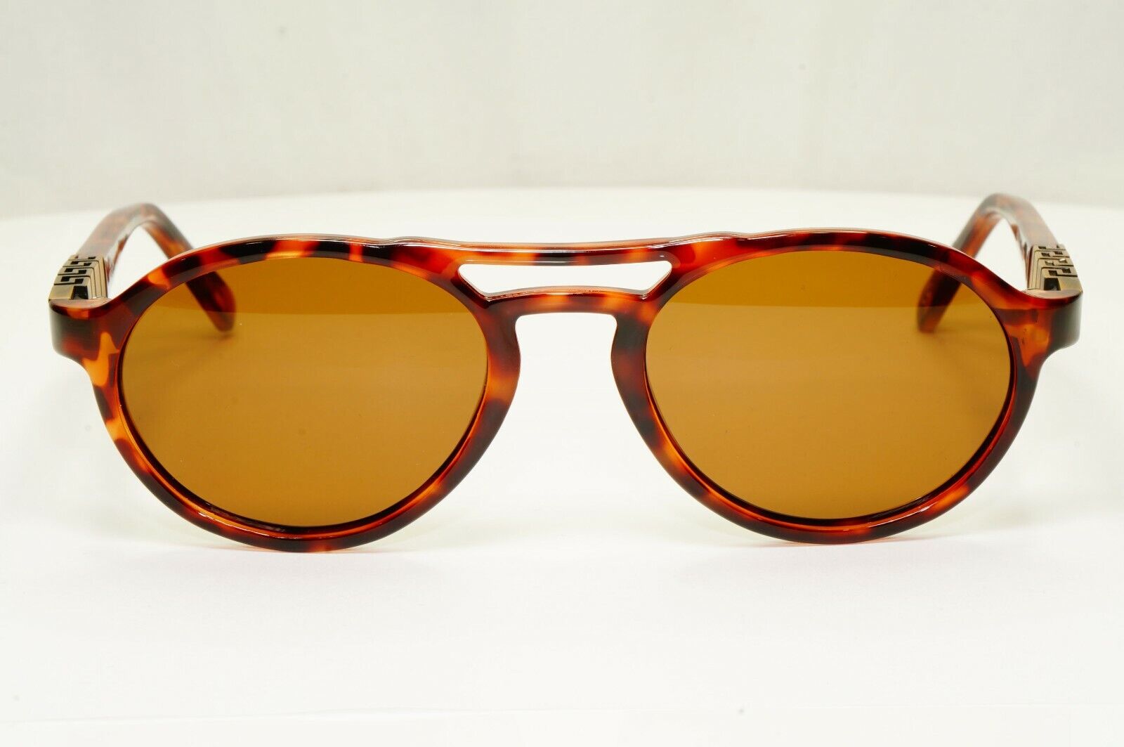 Gianni Versace 1996 Mens Vintage Brown Gold Sunglasses Meander MOD 535 COL 806