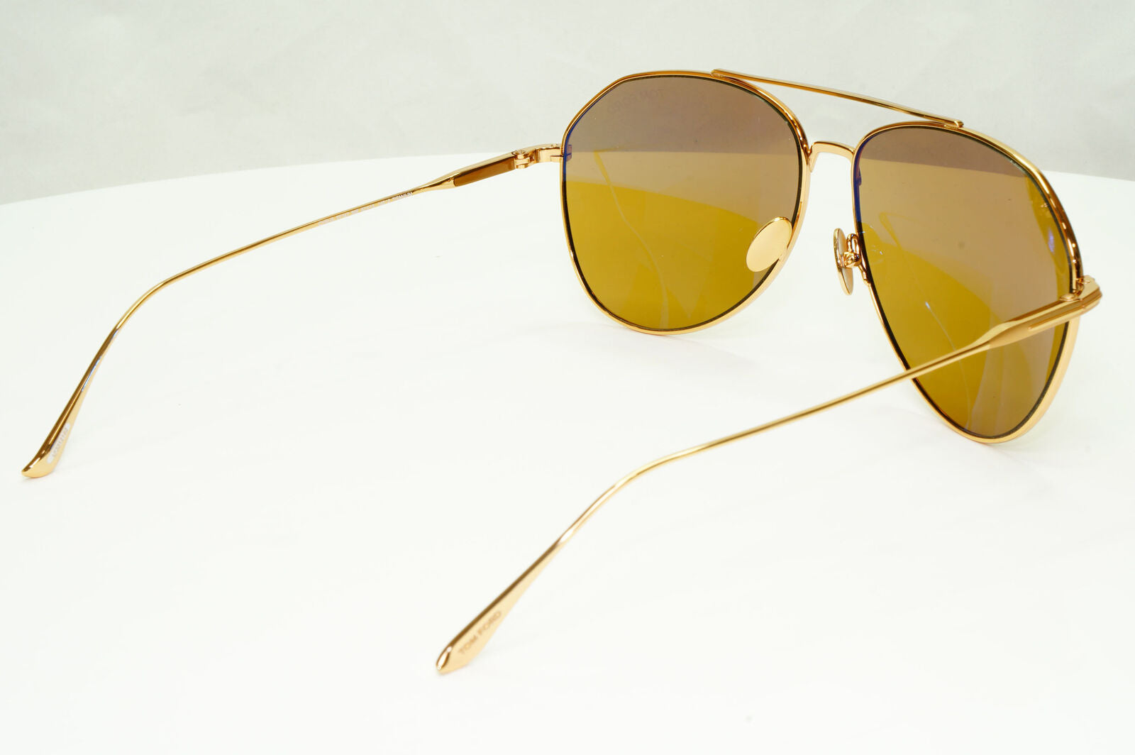 Tom Ford Titanium Japan Sunglasses Gold Brown Pilot Cyrus TF 747 30F FT0747