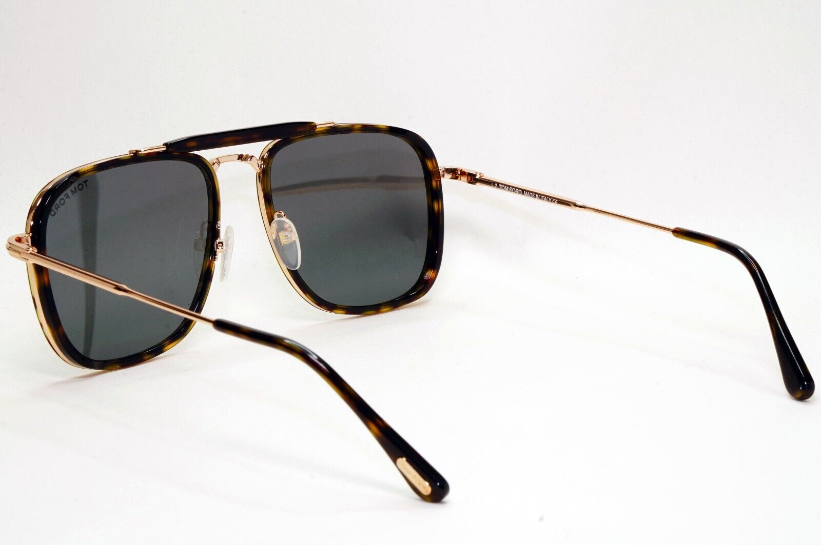 Tom Ford Sunglasses Huck Gold Brown Grey Navigator Square FT0665 TF 665 52A 56mm
