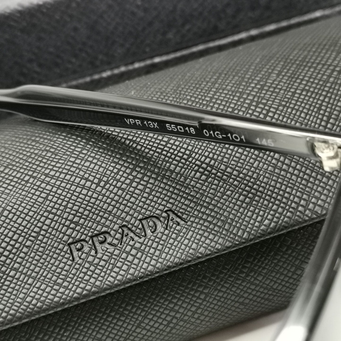 Prada Sunglasses Grey Light Blue Black Square PR13XV VPR 13X 01G-1O1 55mm
