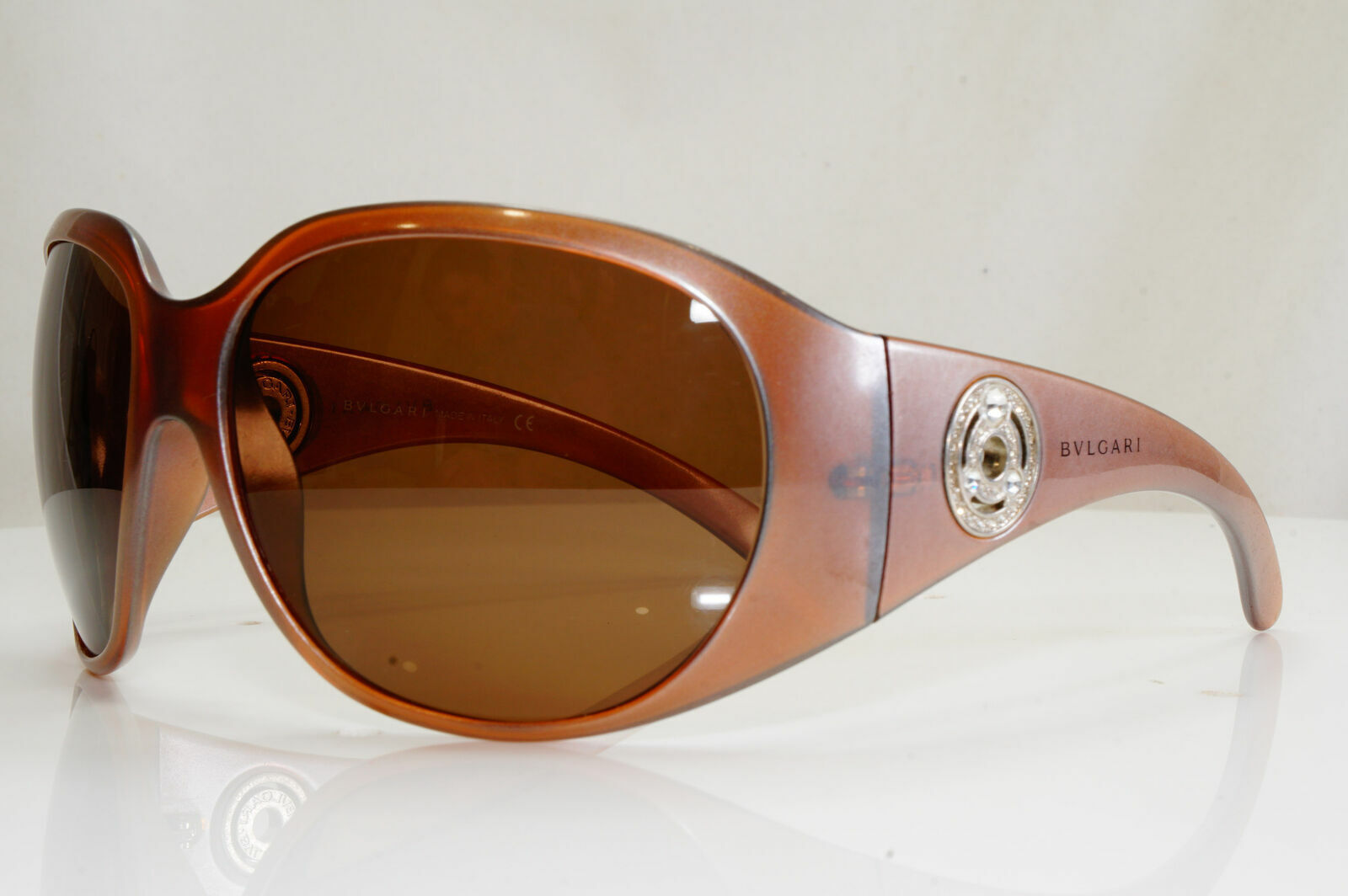 Bvlgari Diamante Oversized Sunglasses Womens Vintage Brown 8009 945/13 28489
