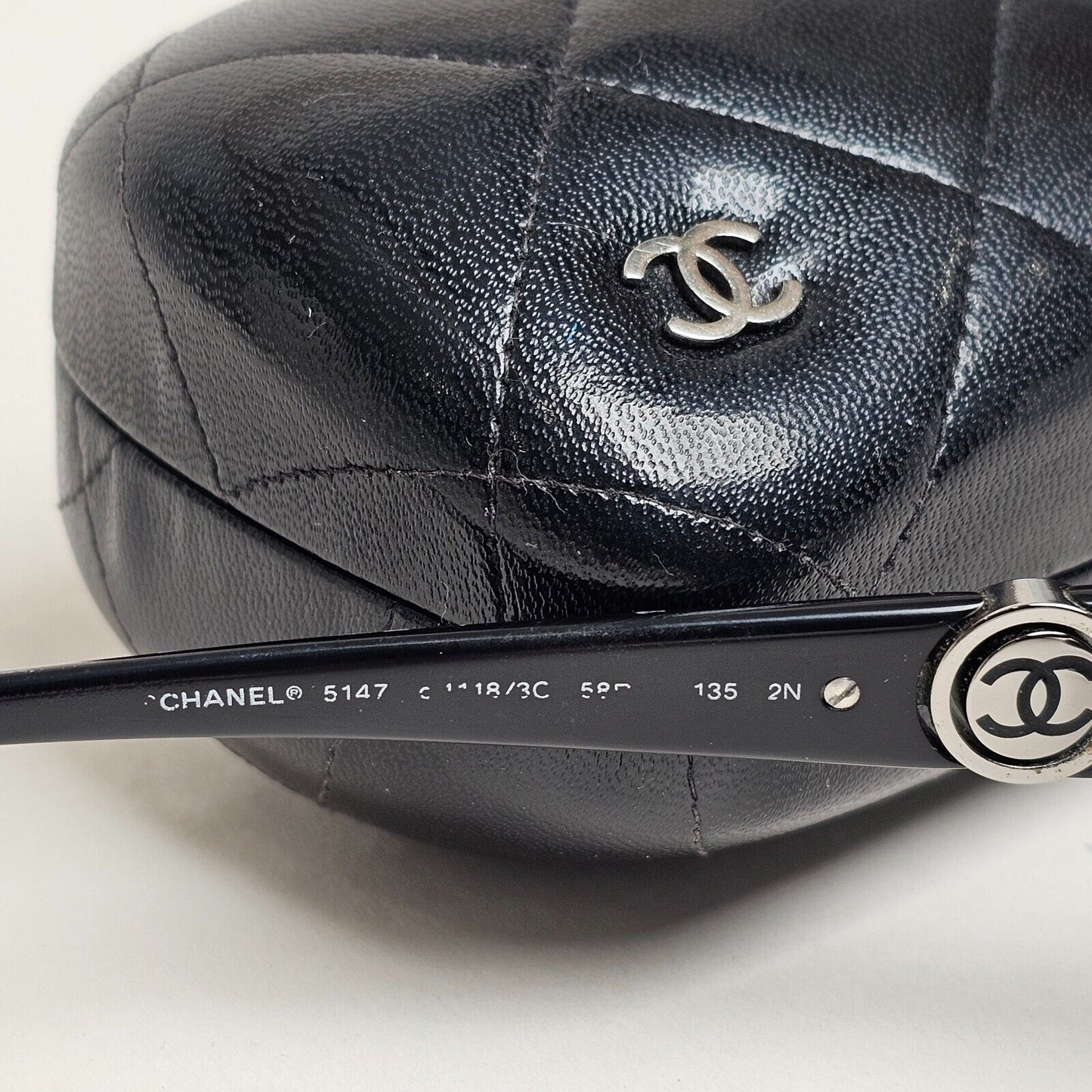 Chanel Sunglasses 2009 Vintage Black Spinning Logos 5147 c.1418/3C 250125