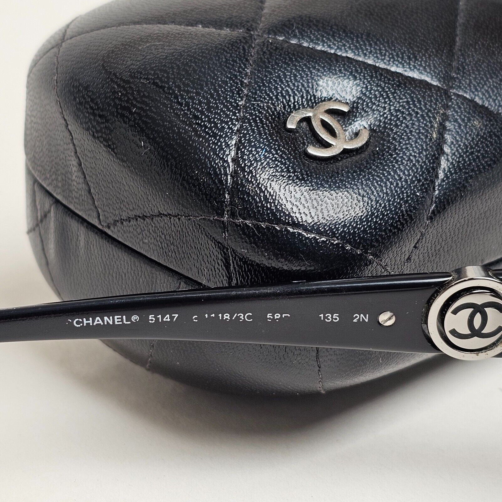 Chanel Sunglasses 2009 Vintage Black Spinning Logos 5147 c.1418/3C 250125