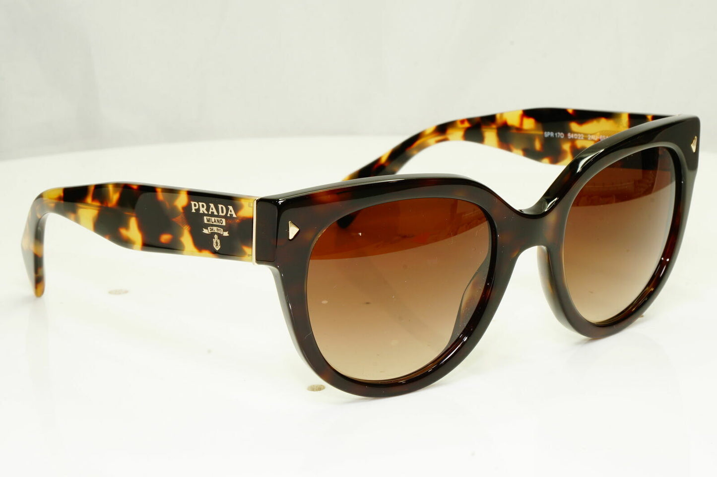 Prada Brown Tortoise Shell Sunglasses Womens Square Large SPR 17O Swing 2AU-6S1