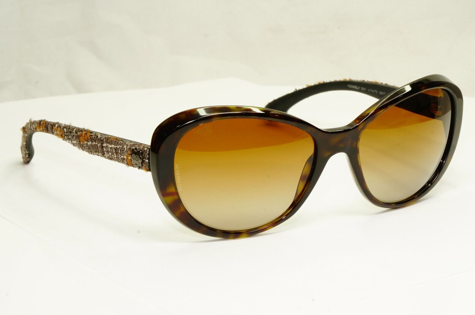 CHANEL Brown Polarized Sunglasses Tweed Collection Gradient 5241 714/T5 24270