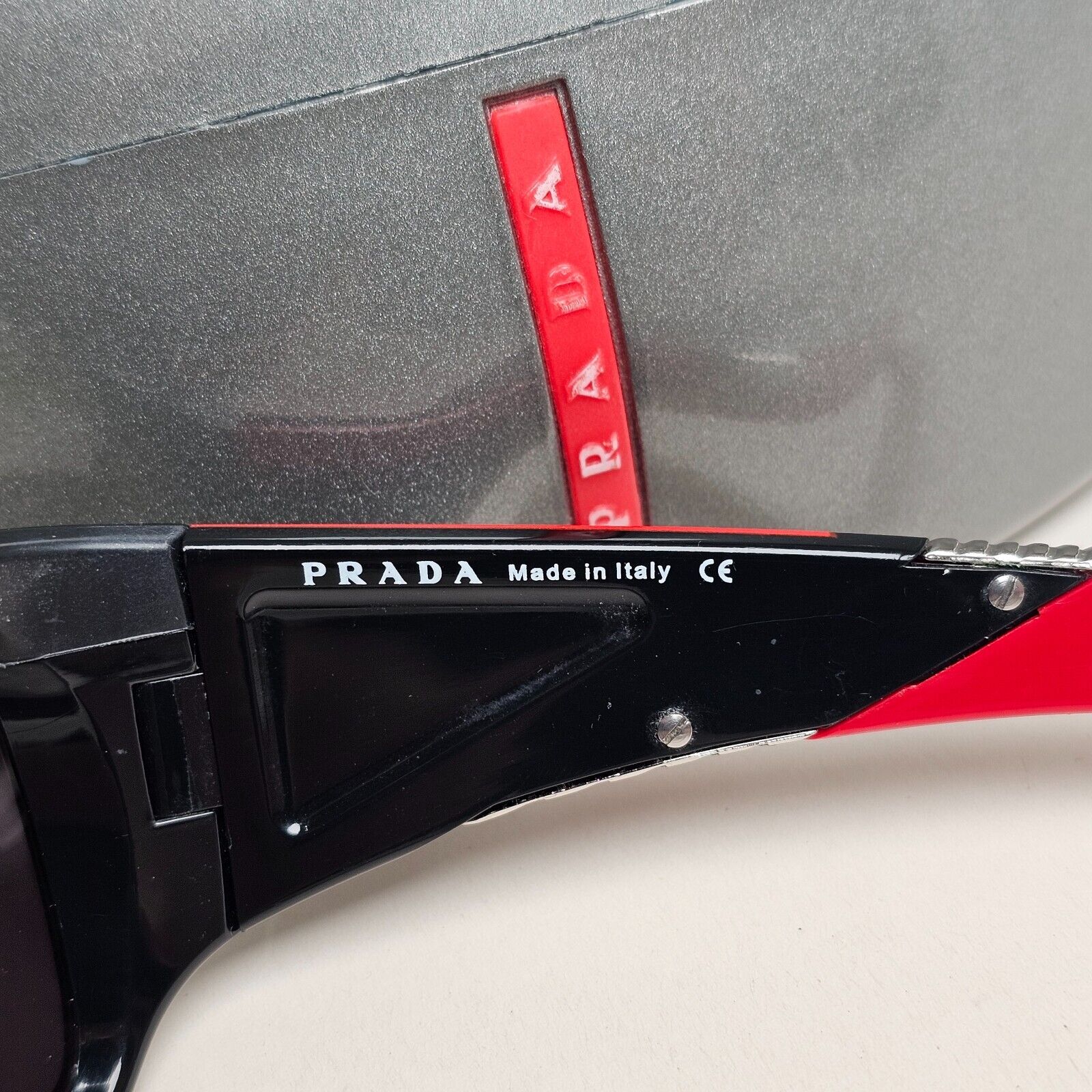 Prada Sunglasses 2006 Vintage Black Red Wrap Rossa PS06HS SPS 06H 7OV-3M1 070125