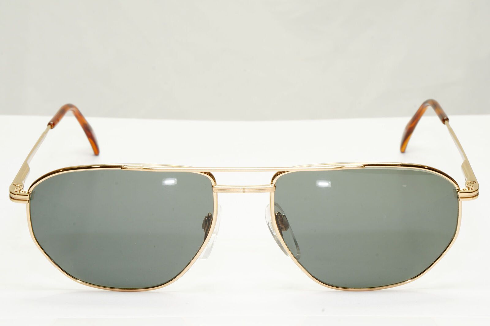 Silhouette 1990s Austria Sunglasses Vintage Gold Green Pilot M7217 V6050 071222
