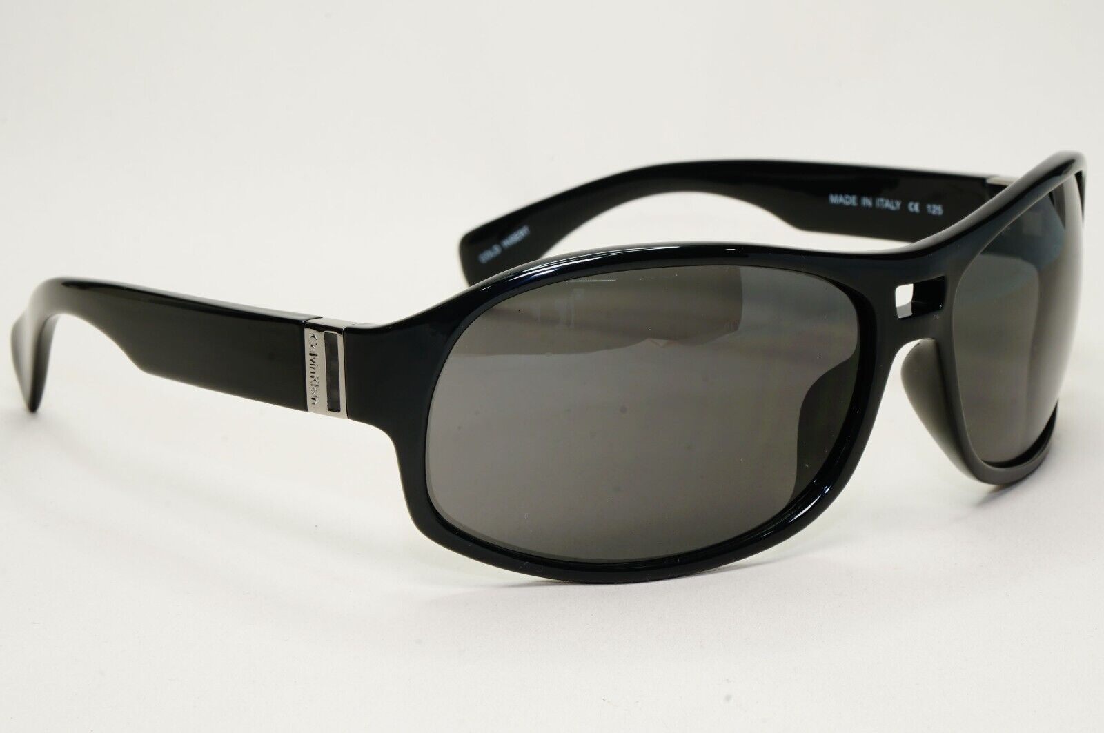Calvin Klein Sunglasses 2005 Vintage Black Grey Wrap Retro 849S 090 121124