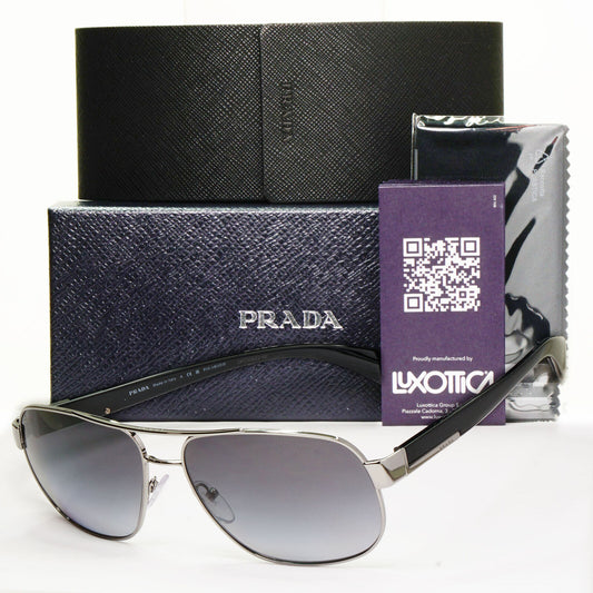 Prada Sunglasses Polarized Black Grey Gradient Gunmetal PR52PS SPR 52P 5AV-5W1