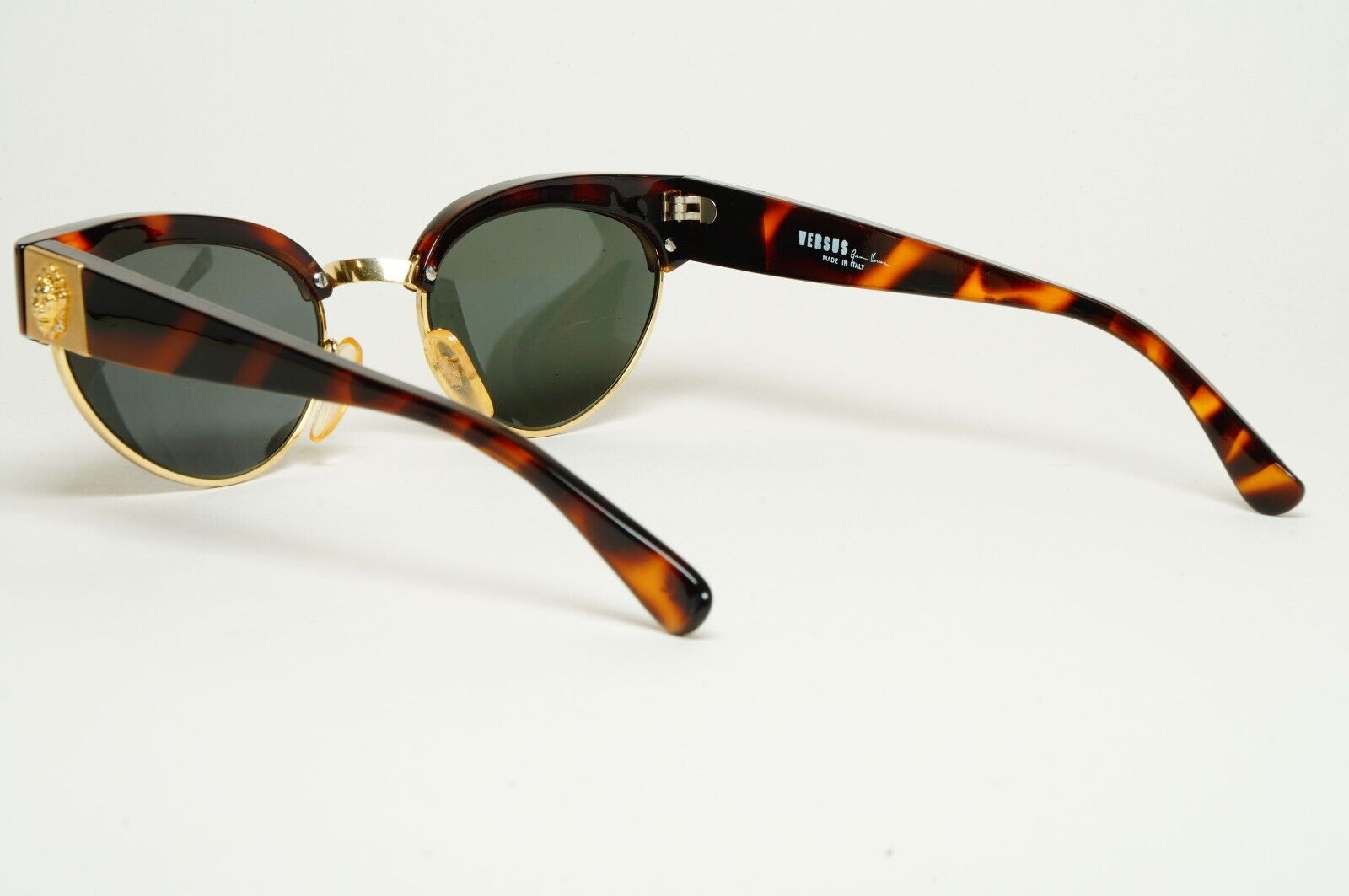 Versus Sunglasses 1996 by Gianni Versace Vintage Brown Gold Lion MOD E22 COL 649