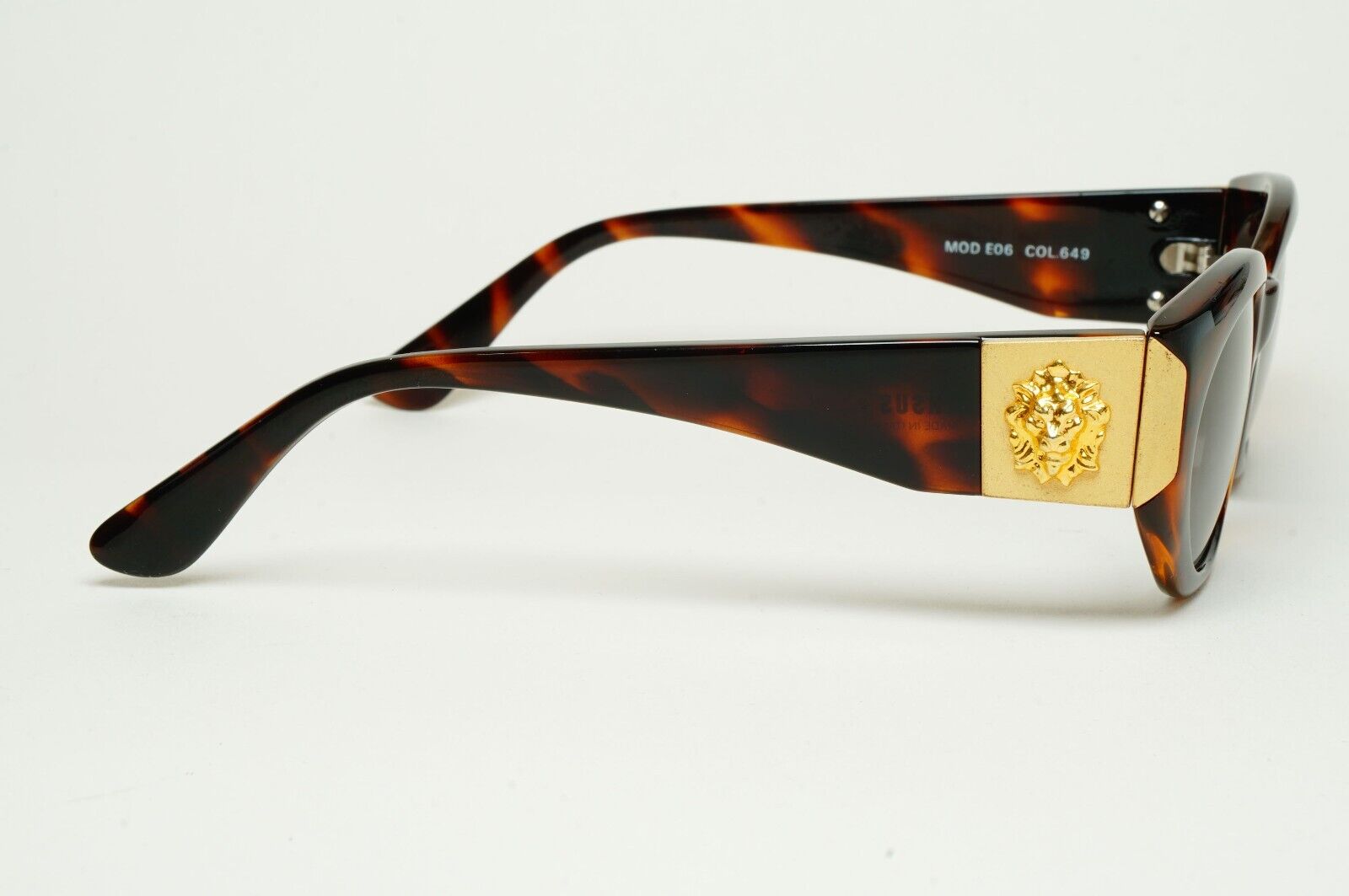 Versus Sunglasses 1996 by Gianni Versace Vintage Gold Lion Brown MOD E06 COL 649