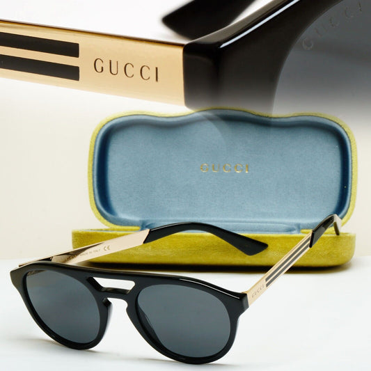 Gucci Sunglasses 2020 Black Gold grey Pilot GG0689S 001 53mm 250125