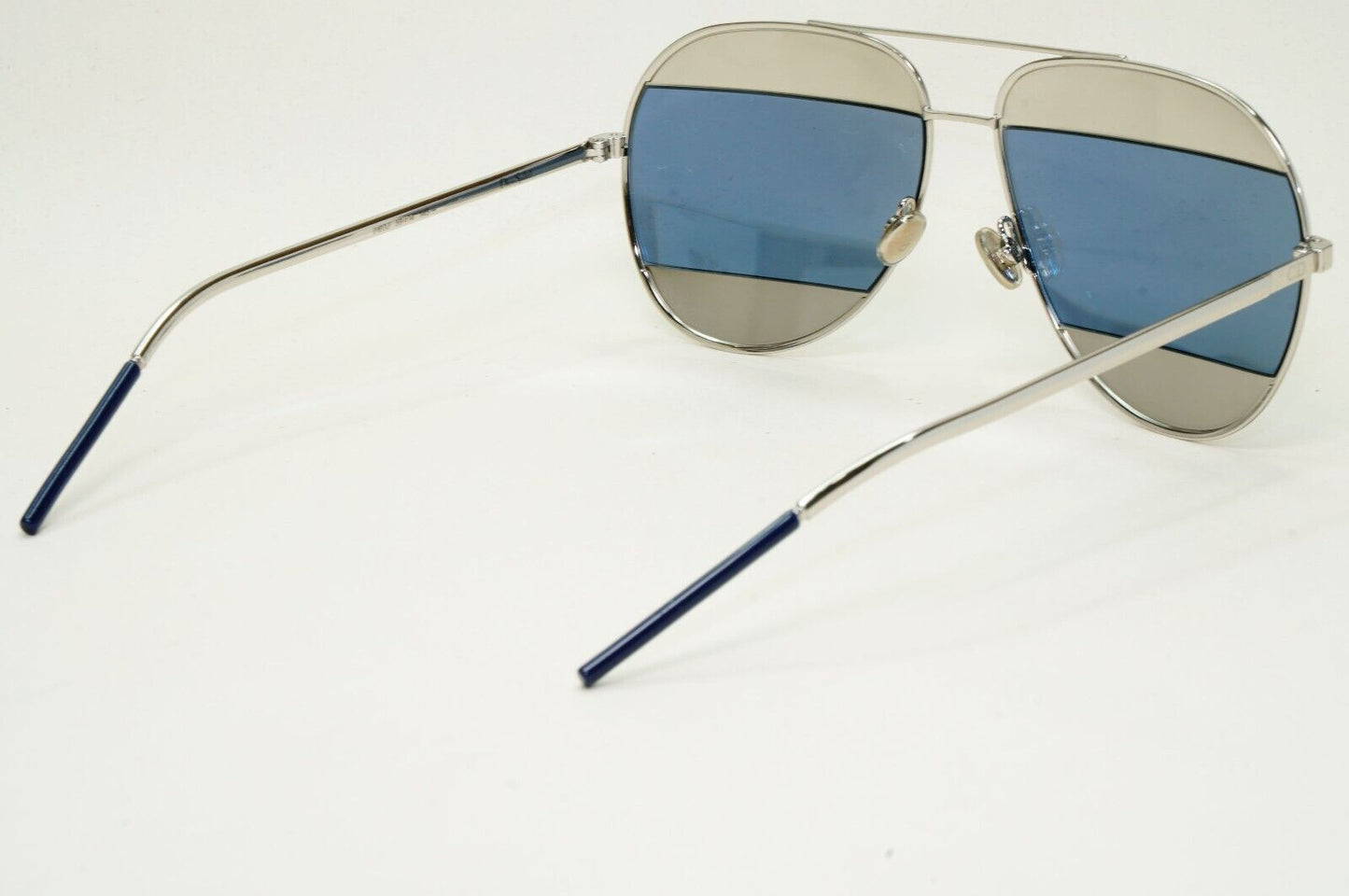 Dior Sunglasses Blue Silver Palladium Metal Pilot Unisex Split 1 0103J 311024