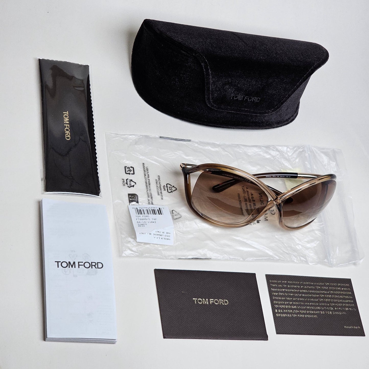 Tom Ford Sunglasses Whitney Gold Brown Gradient Wrap FT0009 TF 9 74F