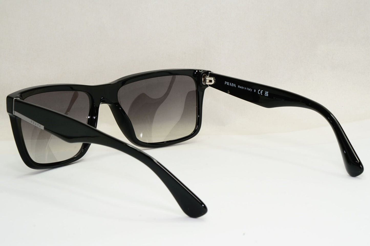 Prada Sunglasses Black Grey Gradient Square Glossy PR19SS SPR 19S 1AB-0A7 59mm
