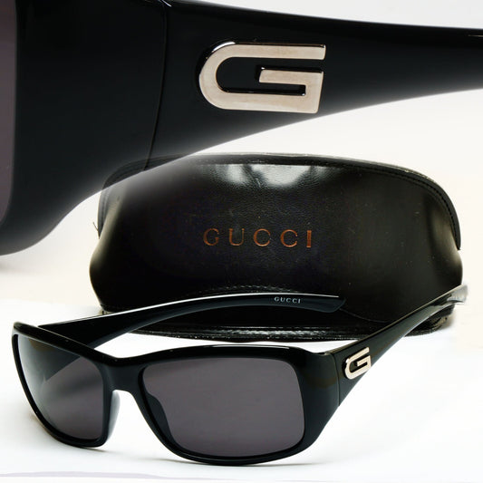 Gucci Sunglasses 2002 Vintage Black Retro Wrap GG 2550/N/S D28 58mm 140325