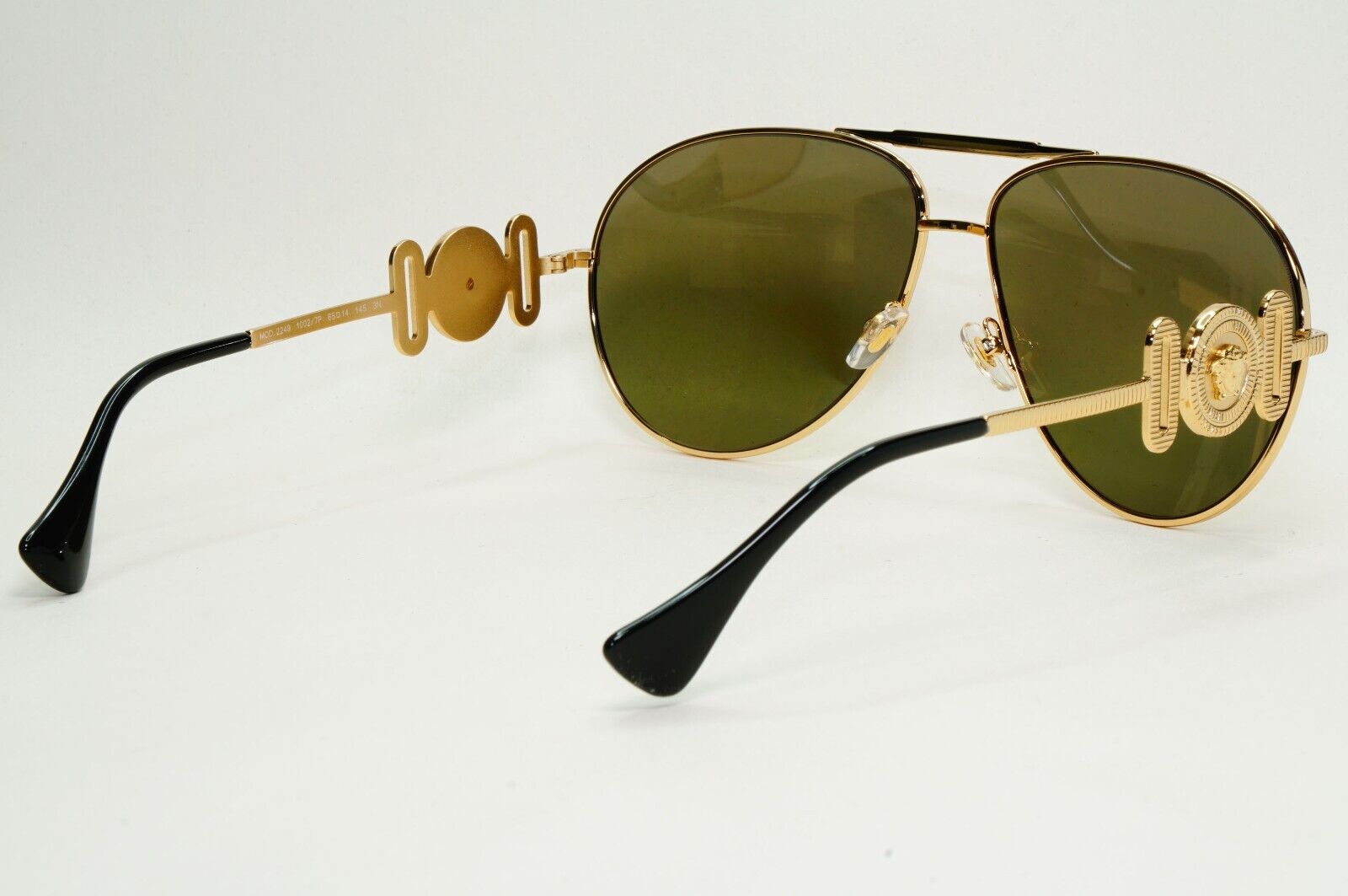 Versace Sunglasses Gold Mirror Large Metal Pilot MOD VE 2249 1002/7P 65mm