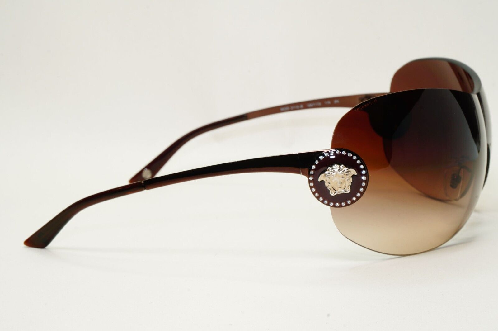 Versace Sunglasses 2008 Vintage Shield Rimless Rare MOD VE 2113-B 1257/13 250924