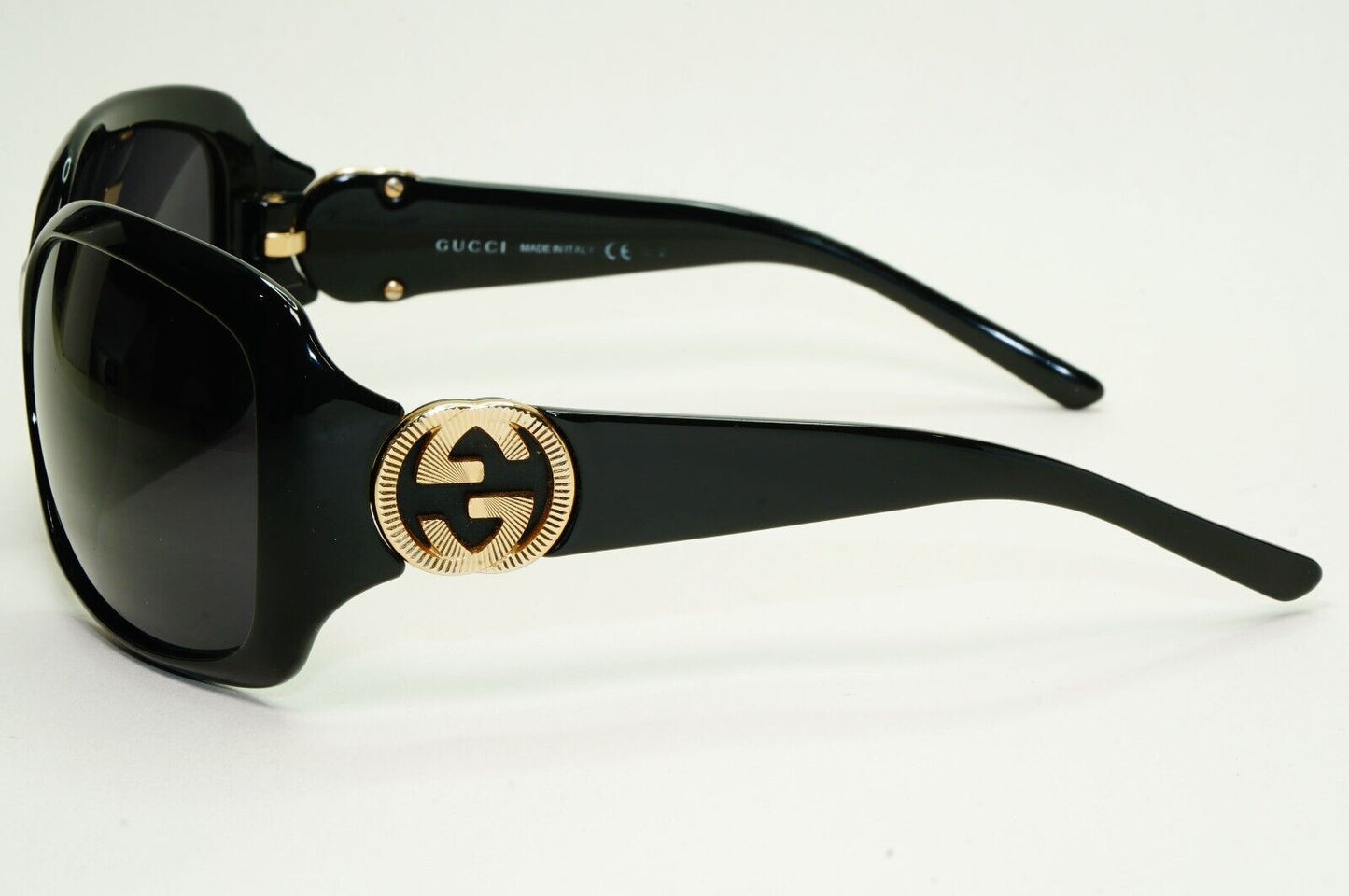 Gucci Sunglasses 2010 Vintage Black Gold Square GG 3164/S D28JJ 61mm 050824