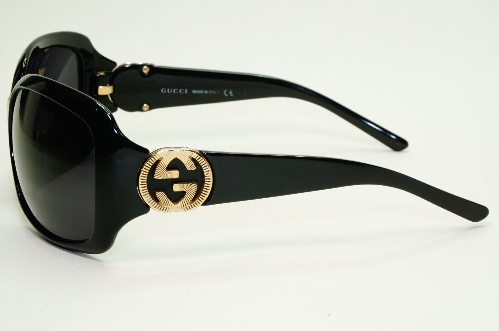 Gucci Sunglasses 2010 Vintage Black Gold Square GG 3164/S D28JJ 61mm 050824