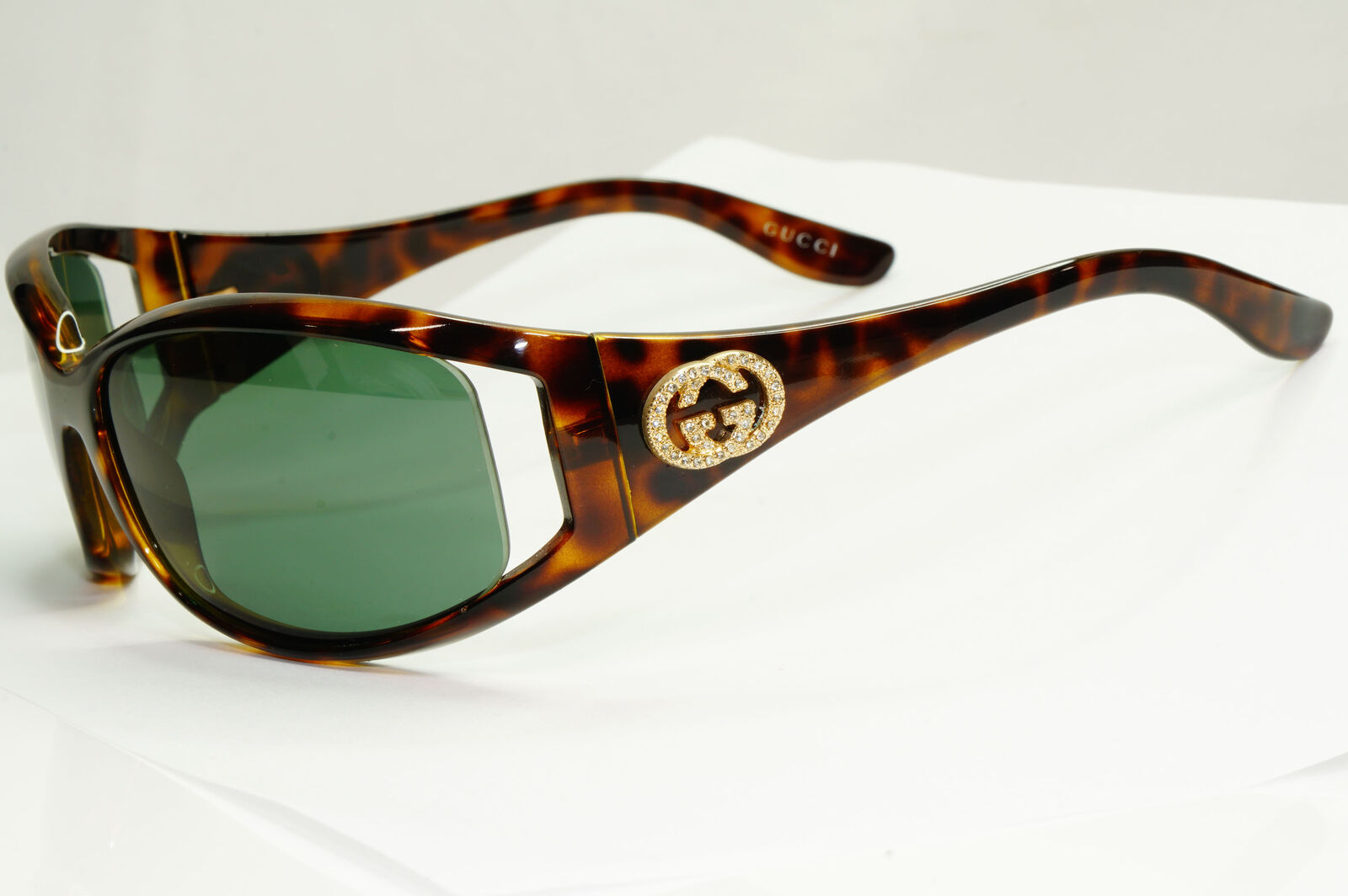 Gucci 2005 Sunglasses Vintage Brown Green Gold GG 2989/S/STRASS V088U 181022