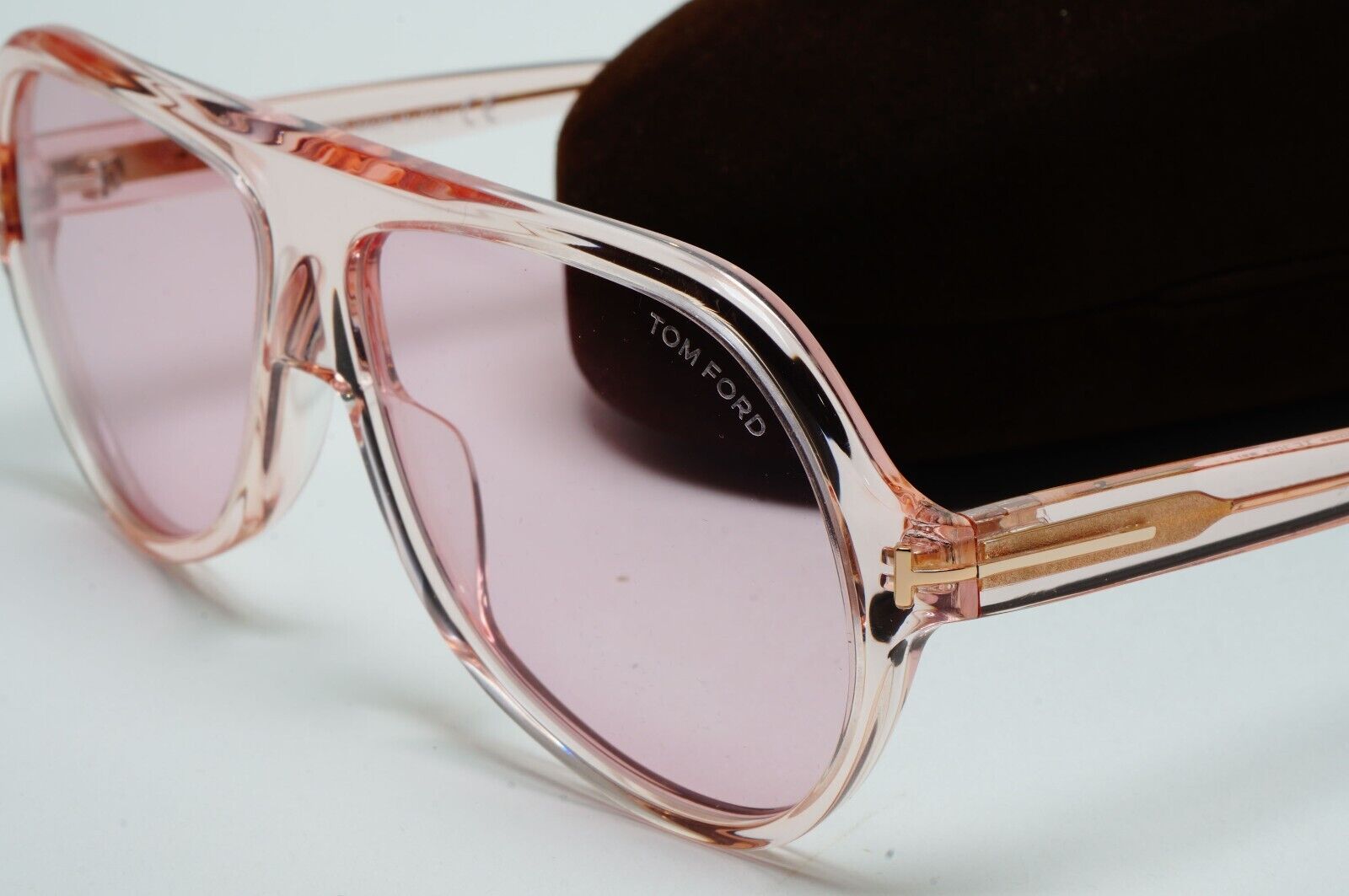 Tom Ford Sunglasses Thomas Transparent Pale Pink Square FT0732 TF 732 72Y