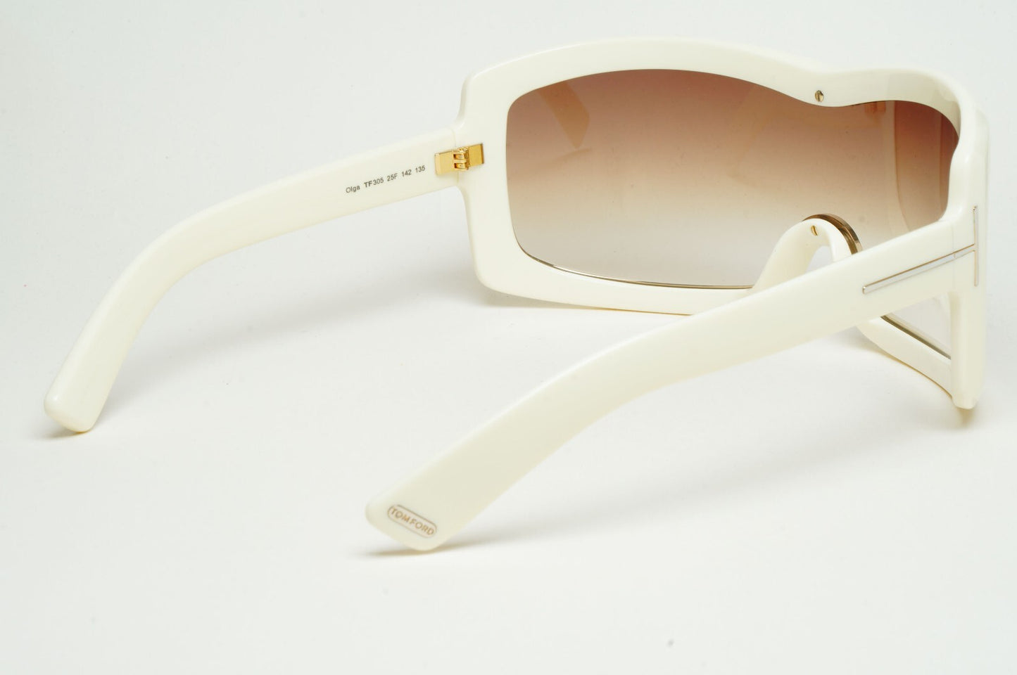 Tom Ford Sunglasses Olga Sunglasses Shield Ski Large Cream White TF 305 25F