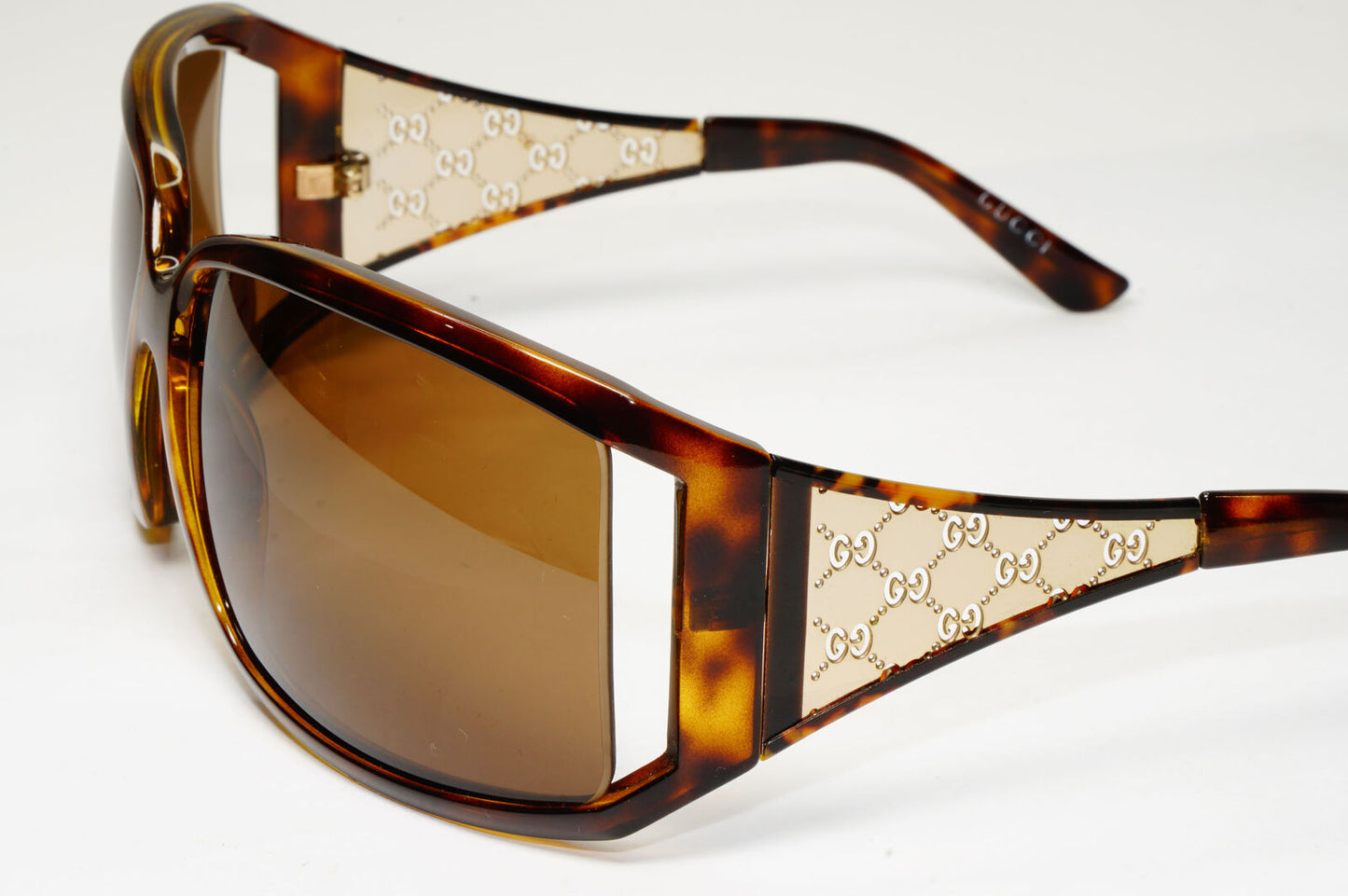 Gucci 2006 Sunglasses Monogram Vintage Gold Brown Square GG 2999/S NHOK1 280323