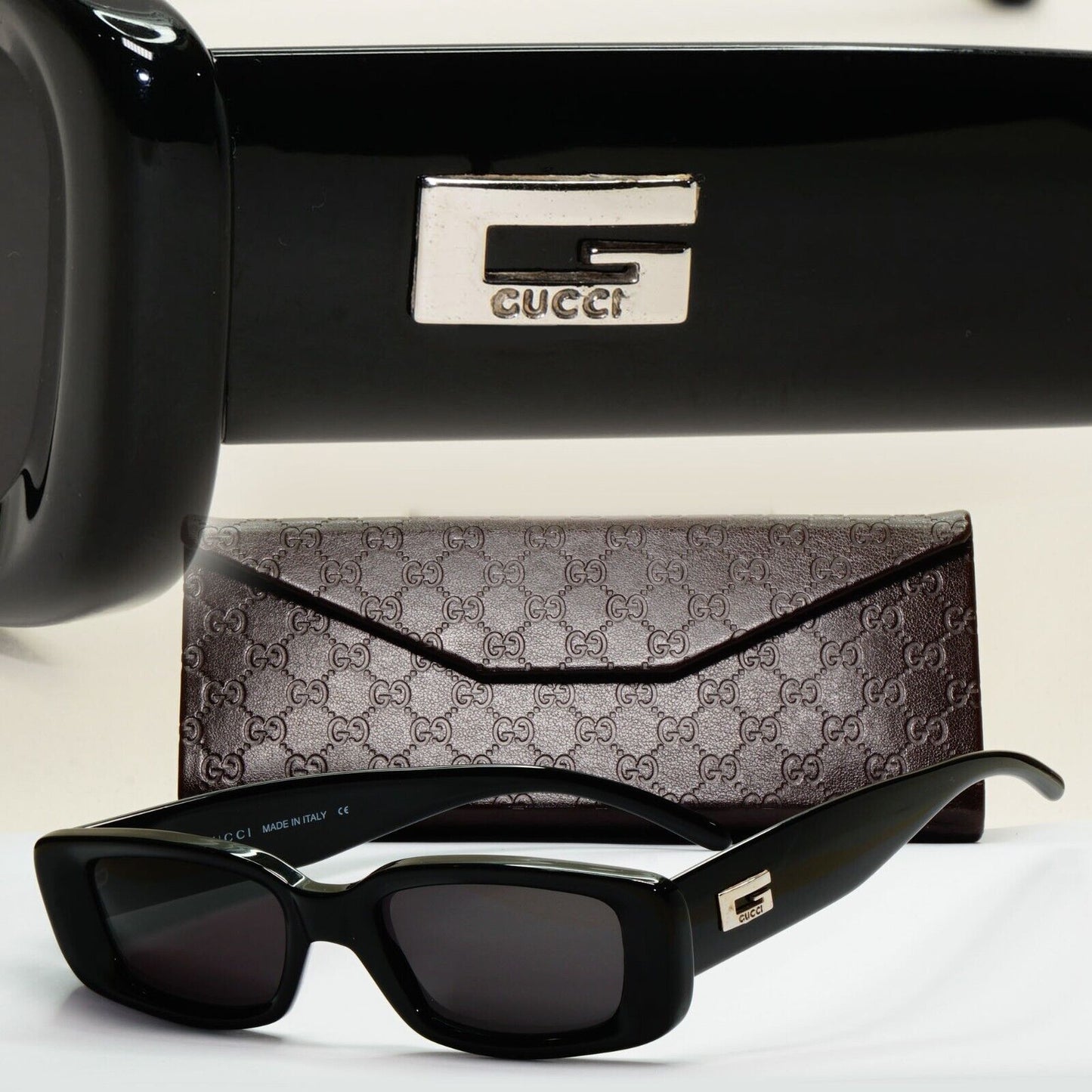 Gucci Sunglasses 1996 Vintage Black Square Retro GG 2409/N/S 807 49mm 250924