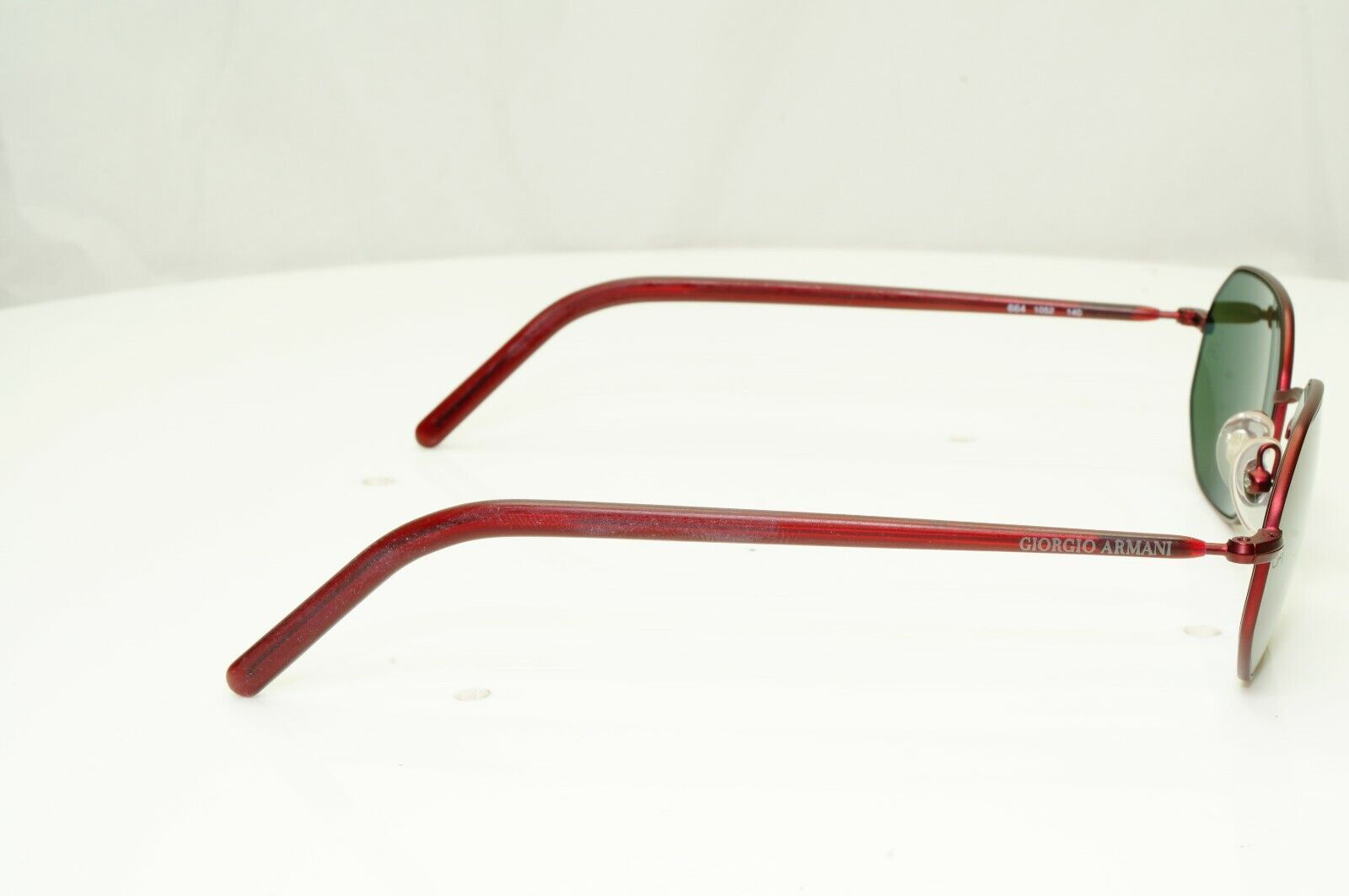 Giorgio Armani 1997 Vintage Sunglasses Burgundy Octagon Glass Lens 664 1052