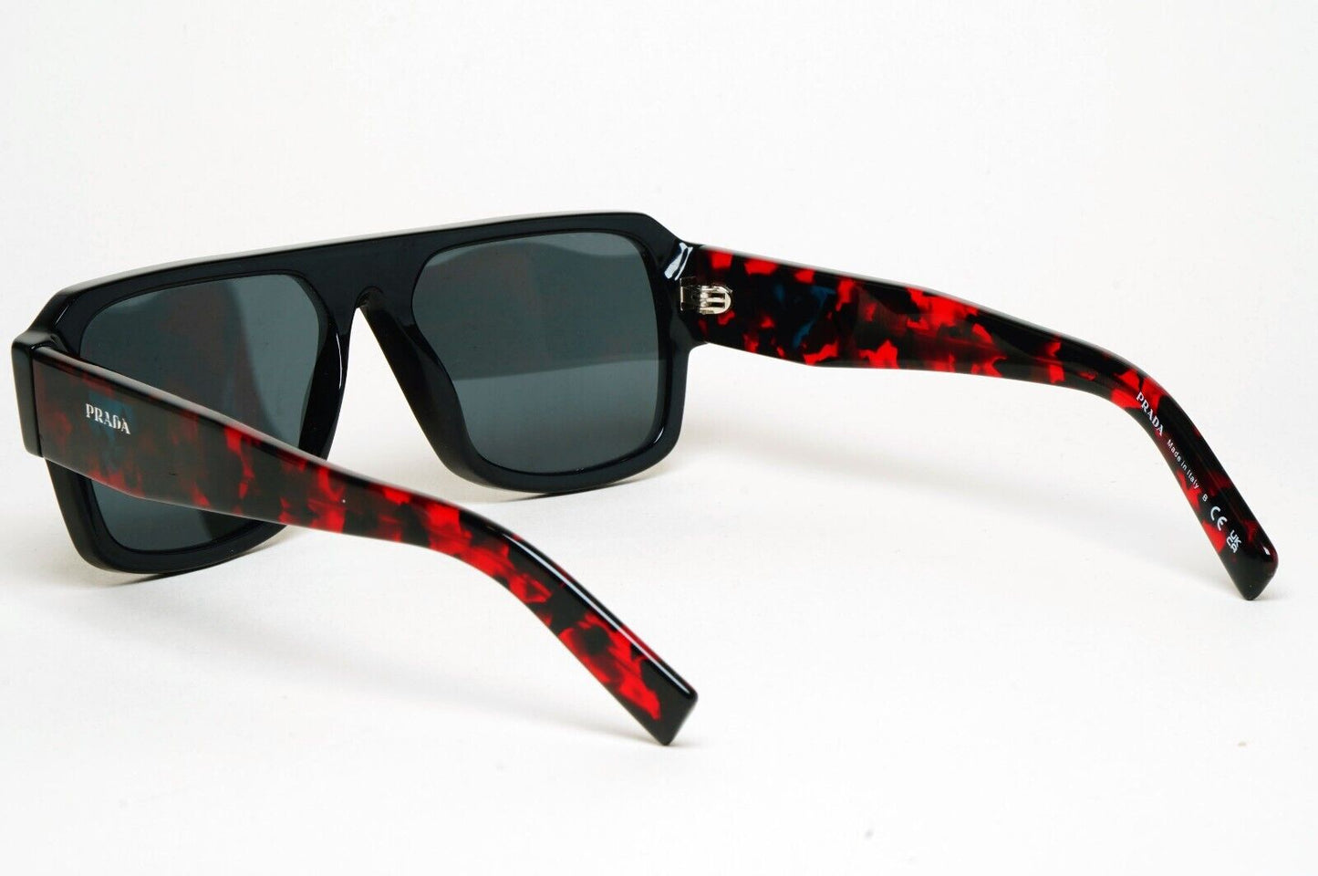 Prada Sunglasses Symbole Triangle Black Red Gred PR22YS SPR 22Y 1AB-5S0 060125