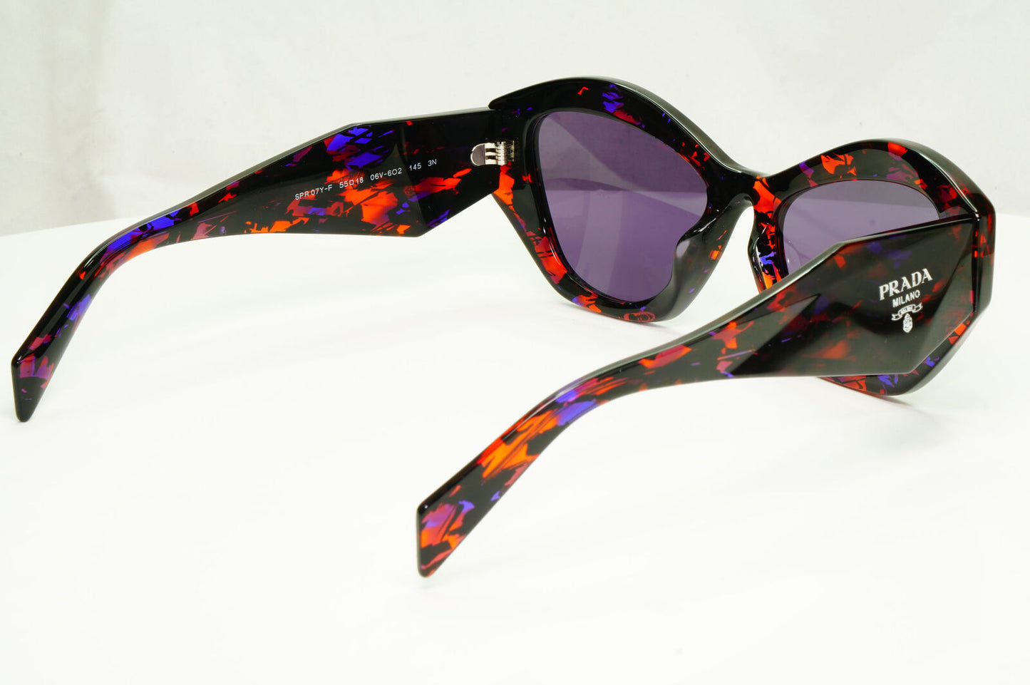 Prada Symbole Marble Sunglasses Black Orange Violet PR07YSF SPR 07Y F 06V-6O2