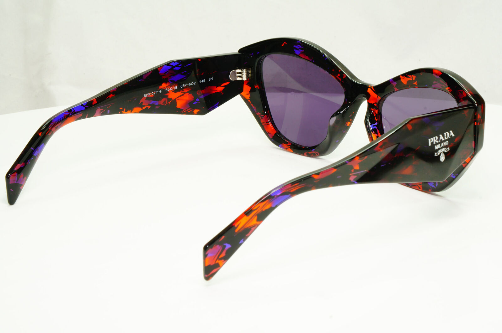 Prada Symbole Marble Sunglasses Black Orange Violet PR07YSF SPR 07Y F 06V-6O2