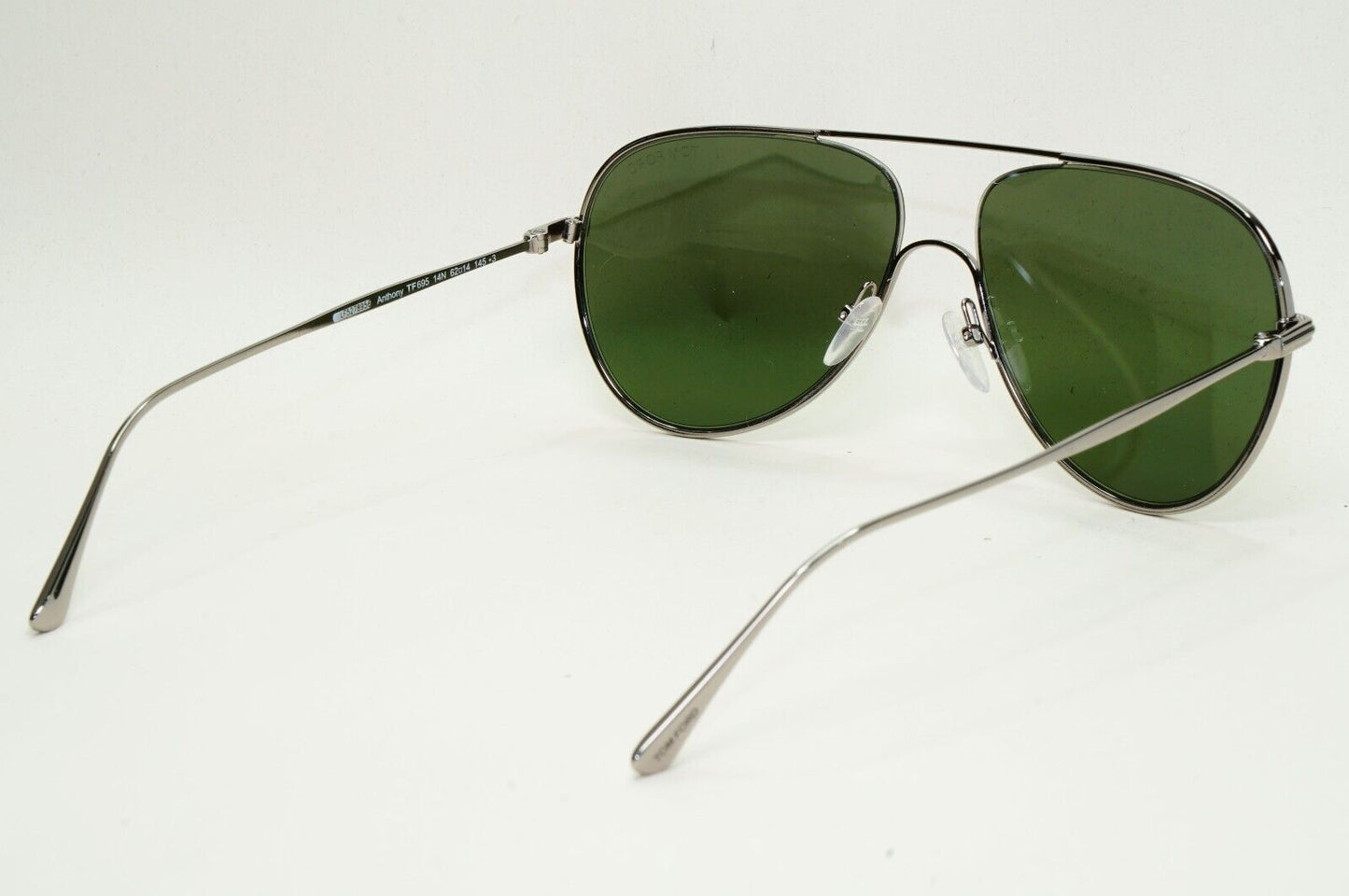 Tom Ford Sunglasses Anthony Gunmetal Dark Green Metal Pilot FT0695 TF 695 14N