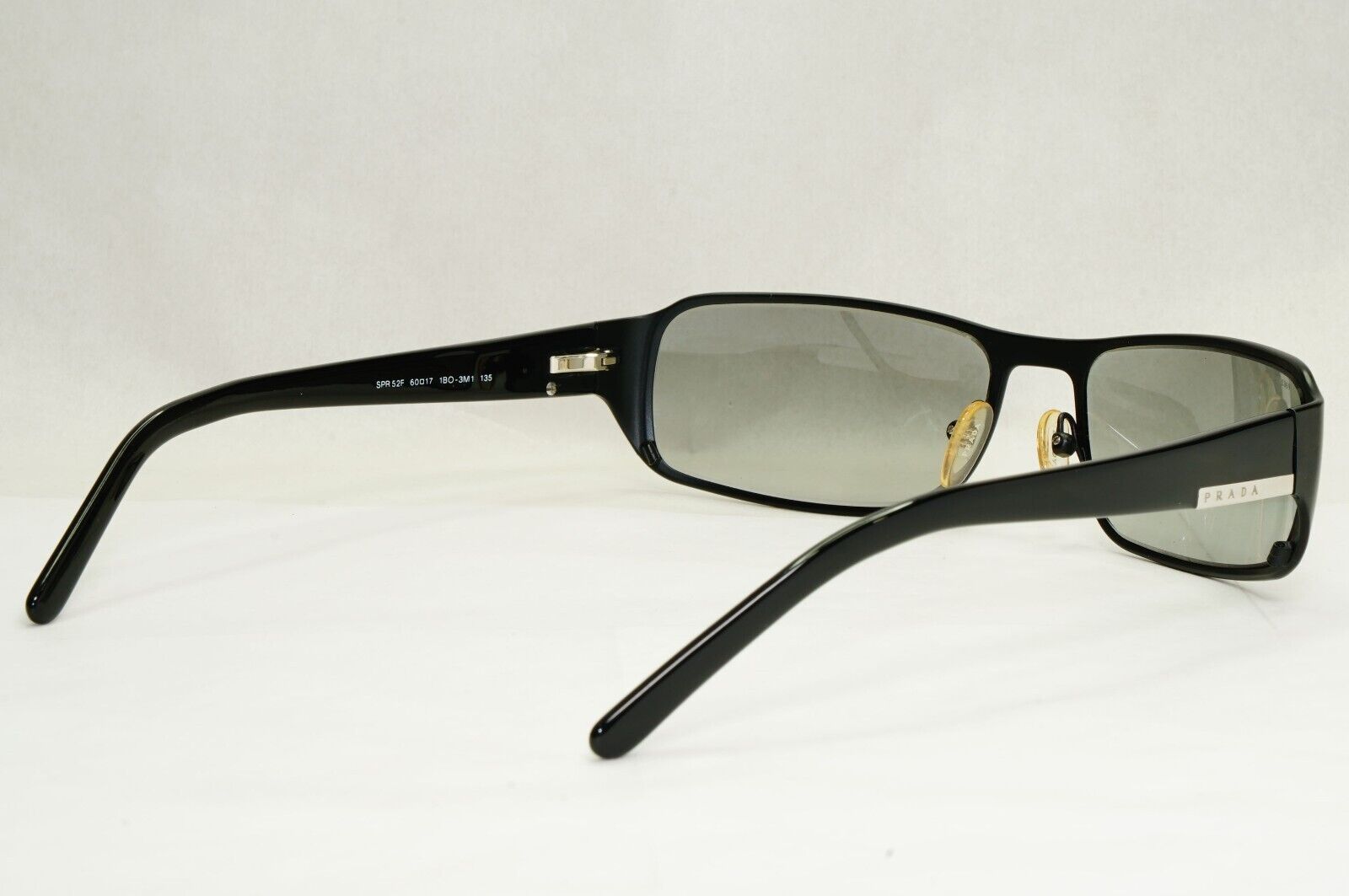 Prada Sunglasses 2006 Vintage Black Rectangle Grey PR52FS SPR 52F 1BO-3M1 270324