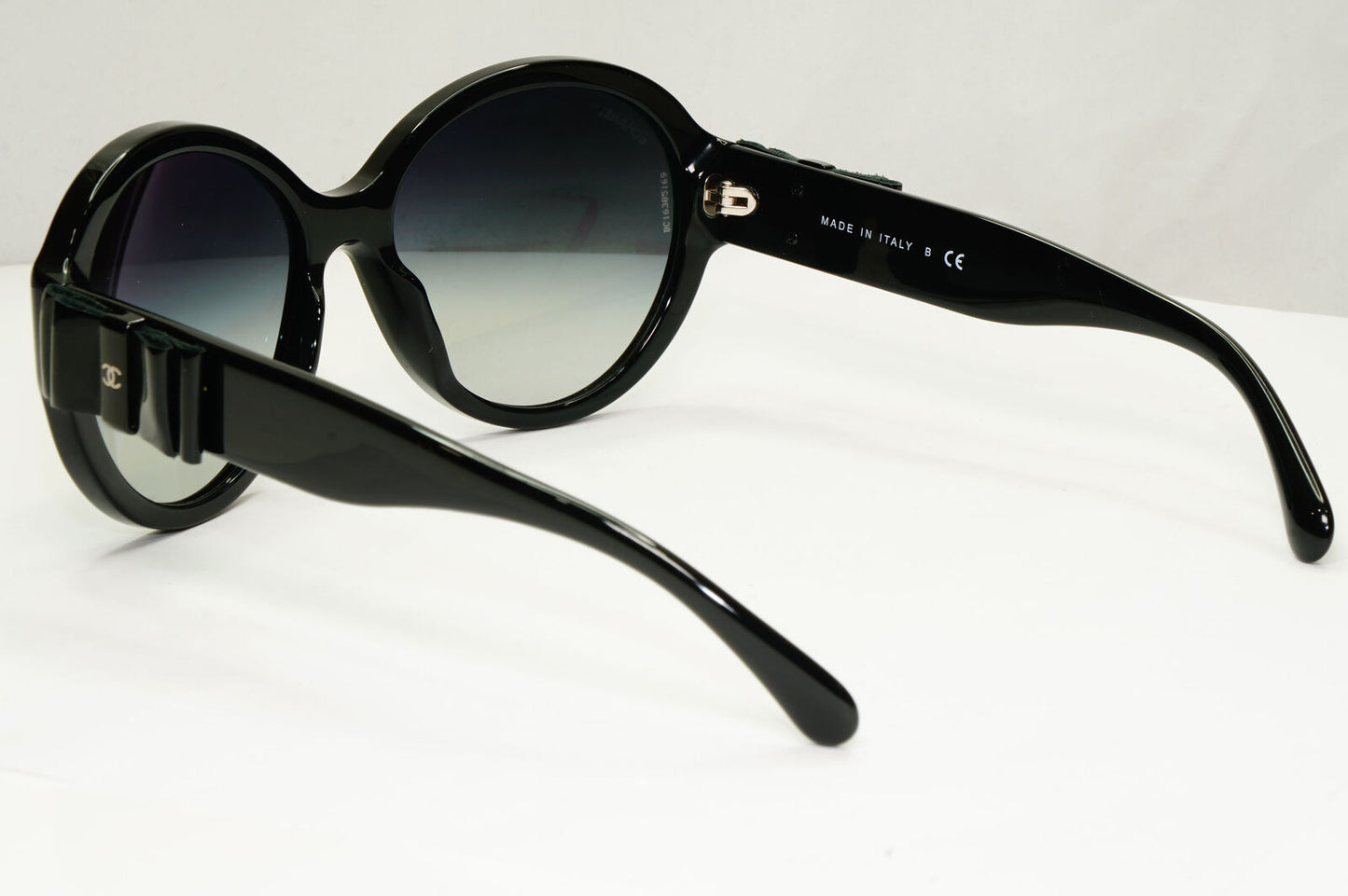 Chanel 2013 Sunglasses Leather Bow Black Square Gradient 5283-Q c.501/S6 221122