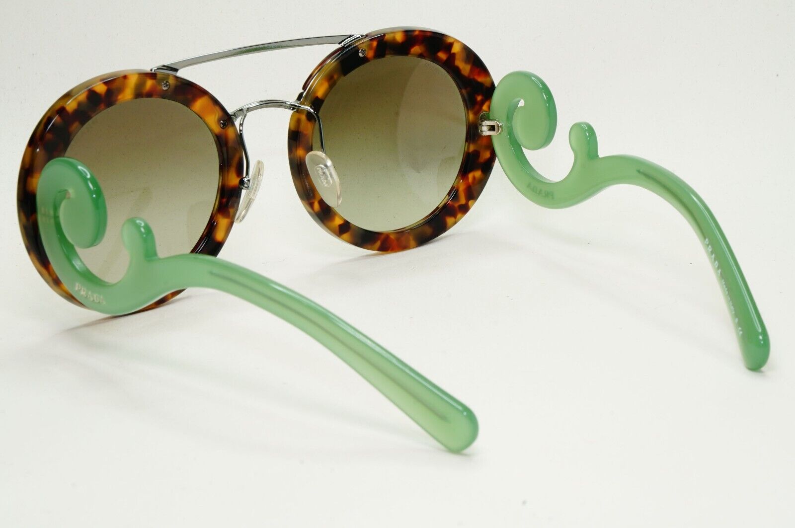 Prada Sunglasses Baroque Swirl Brown Green Round PR13SS SPR 13S UEZ-4K1 281024