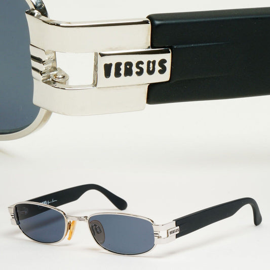 Versus Sunglasses 1996 by Gianni Versace Vintage Silver Black MOD F31 COL 12M