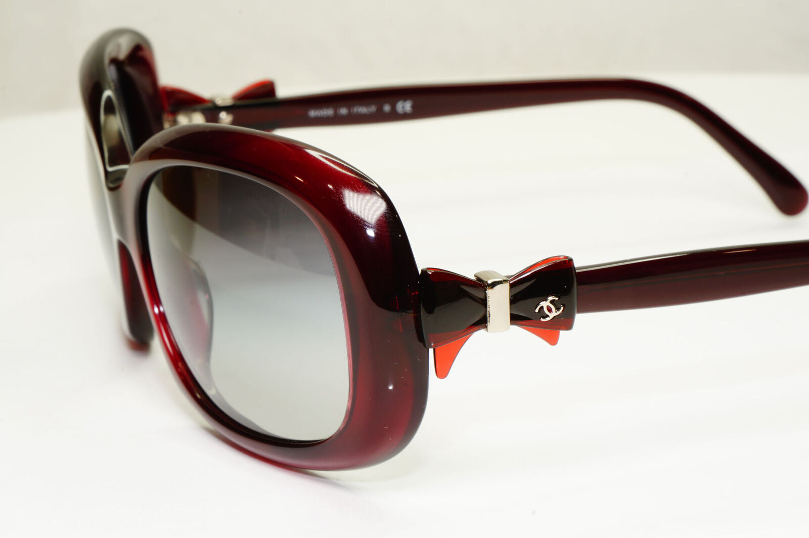 Chanel Bow Sunglasses Burgundy Red Grey Gradient 5170 c.539/3C 290323