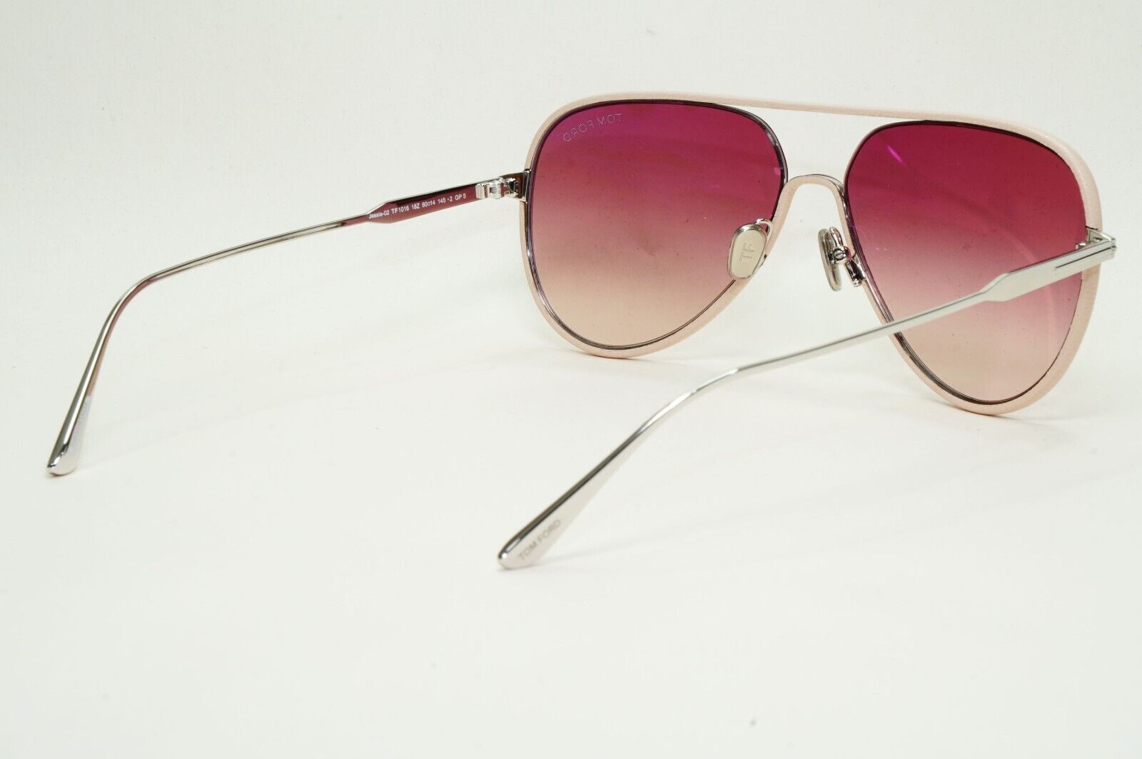 Tom Ford Sunglasses Jessie-02 Leather Pilot Silver Brown FT1016 TF 1016 18Z 60mm