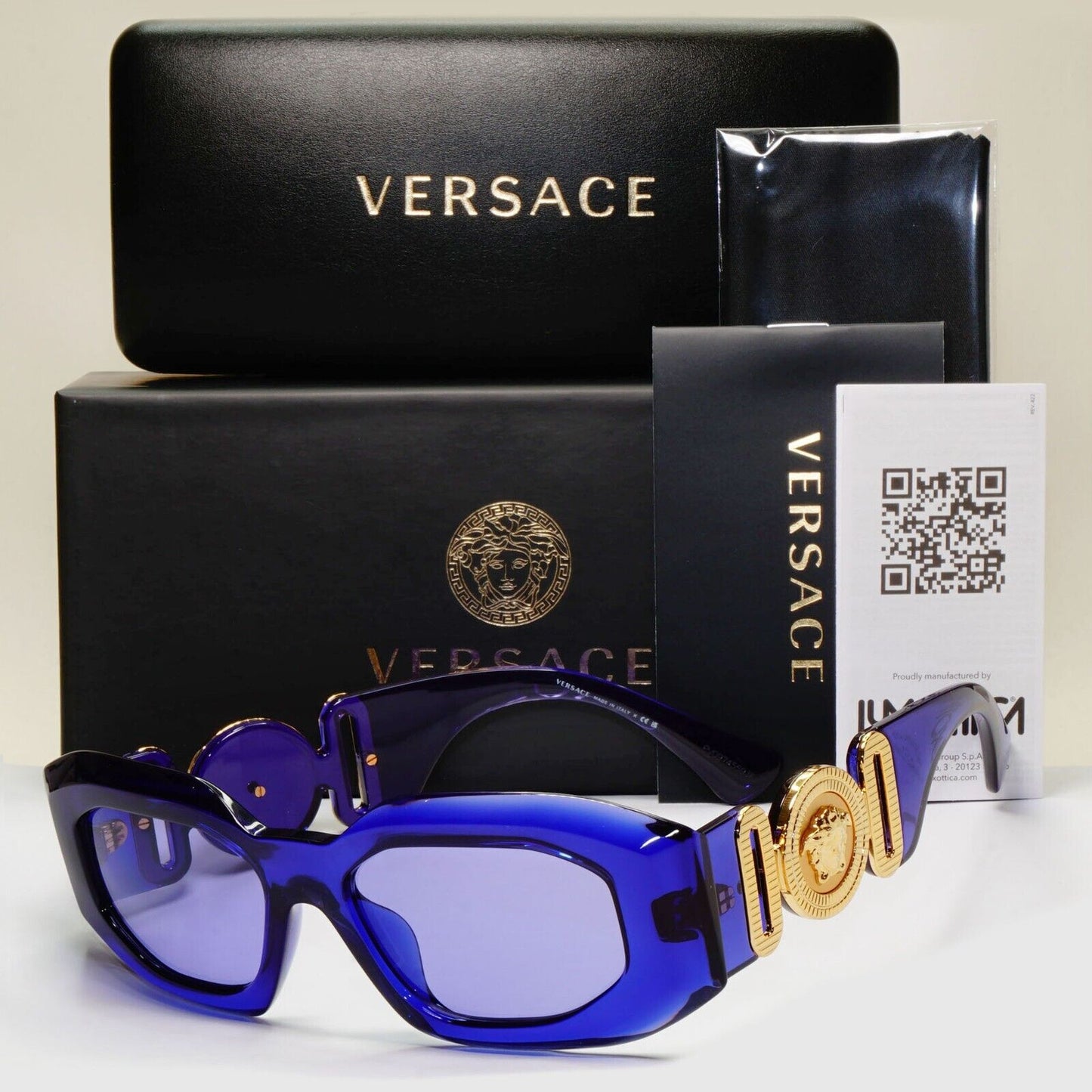 Versace Sunglasses Purple Transparent Biggie Oversized MOD VE 4425U 5419/1A