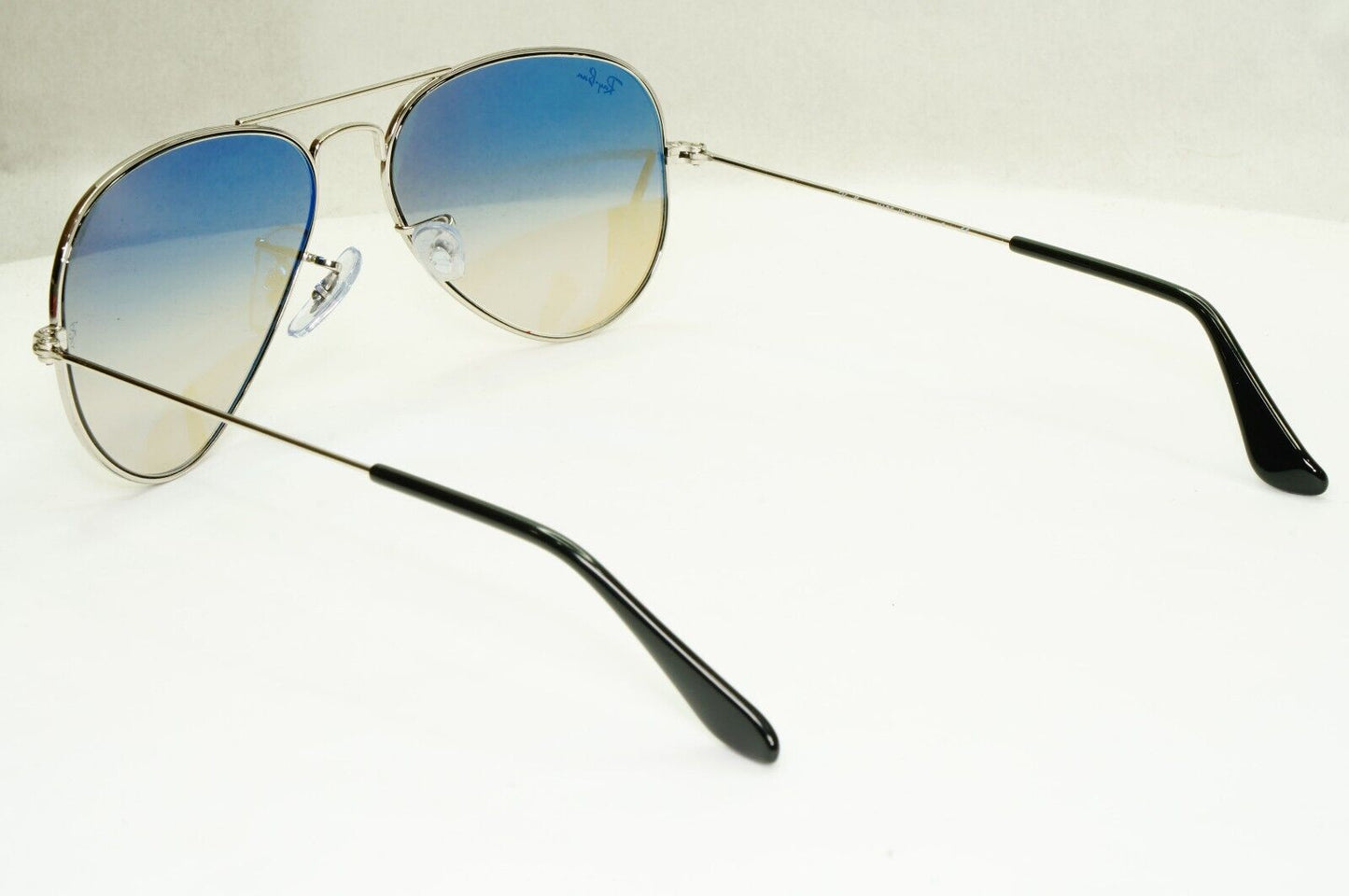 Ray-Ban Sunglasses Silver Gradient Grey Metal Small RB 3025 Aviator 003/32 55mm