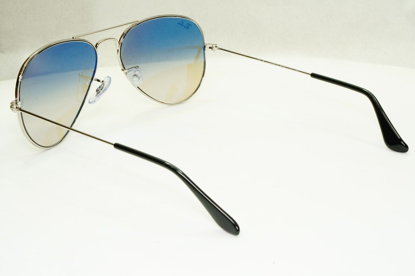 Ray-Ban Sunglasses Silver Gradient Grey Metal Small RB 3025 Aviator 003/32 55mm