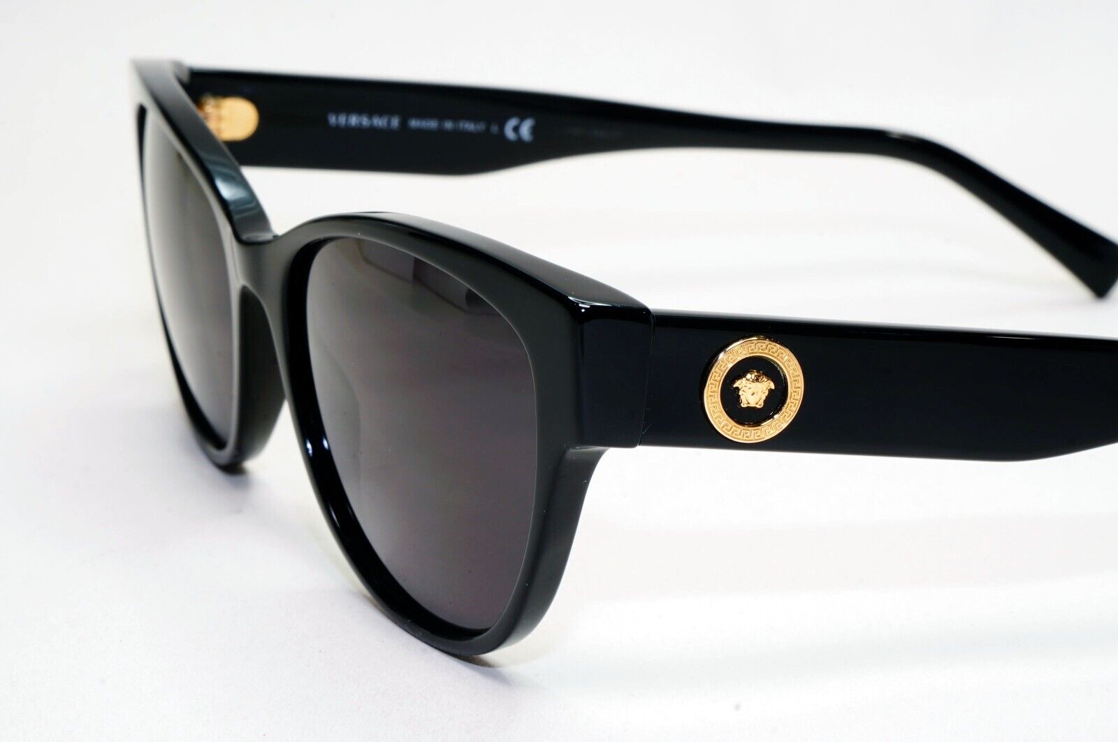 Versace Sunglasses Black Gold Medusa Cat Eye MOD VE 3287 GB1 53mm