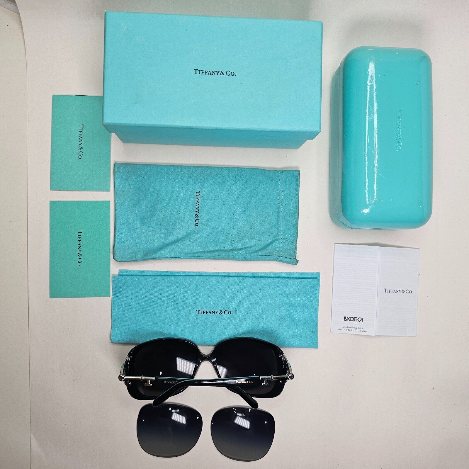 Tiffany & Co Sunglasses Crystal Keys Black Silver Large TF 4055-B 8001/4L 131024