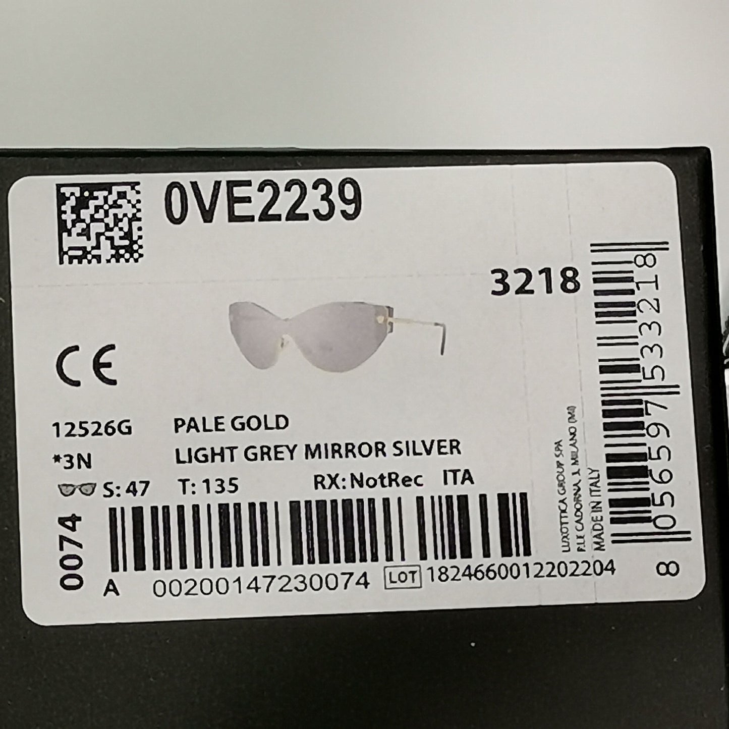 Versace Sunglasses Silver Gold Medusa Shield Mirror Visor MOD 2239 1252/6G