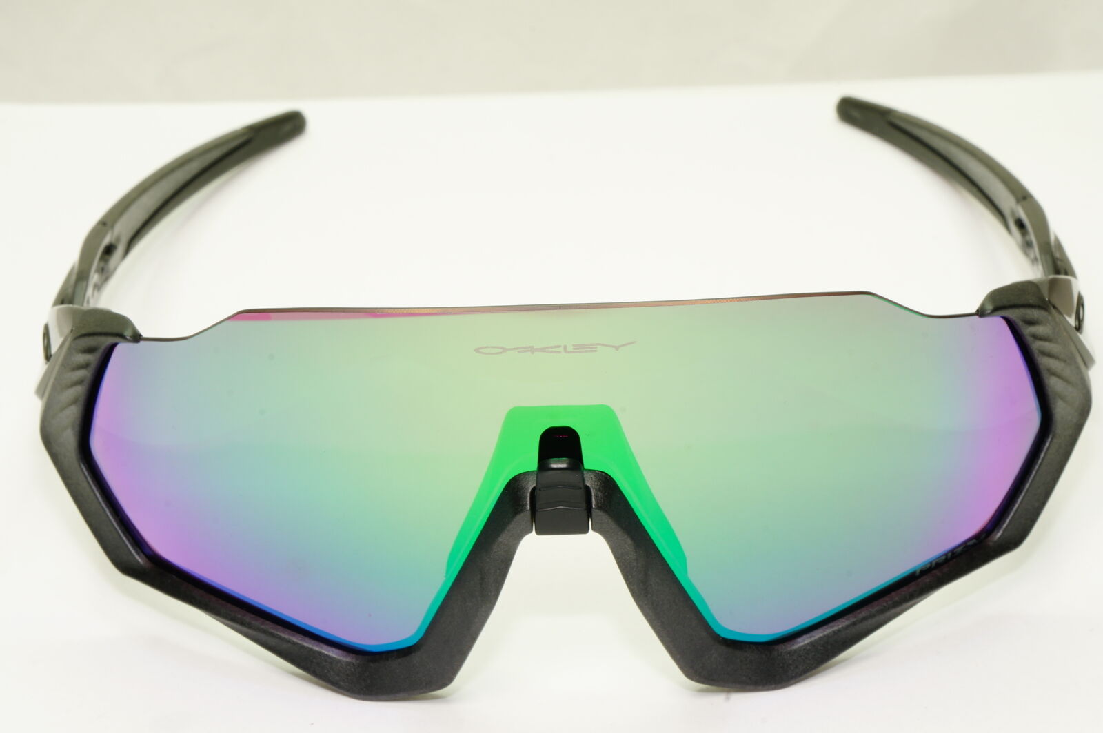 Oakley Flight Jacket Sunglasses Shield Steel Black Jade Prizm Road OO 9401 1537