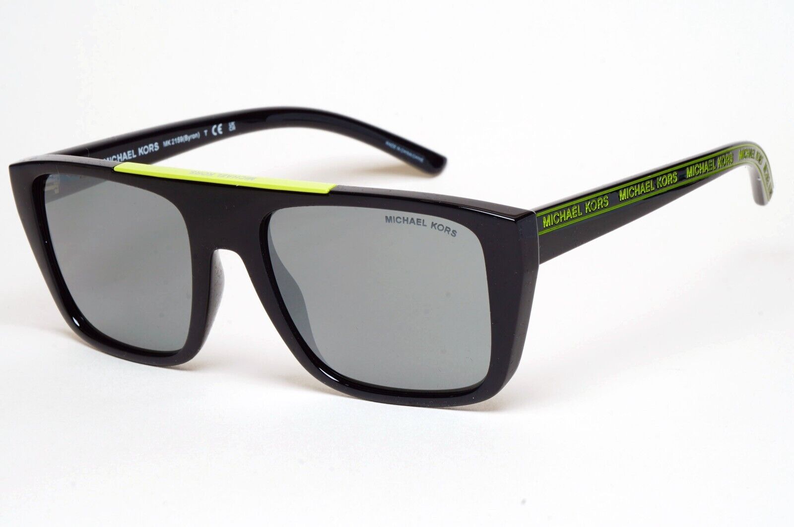 Michael Kors Sunglasses Black Square Grey Gunmetal Mirror MK 2159 Byron 3705/6G