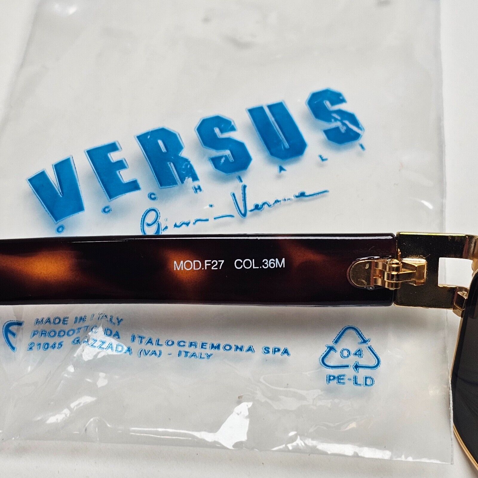 Versus Sunglasses 1996 by Gianni Versace Vintage Gold Green MOD F27 COL 36M