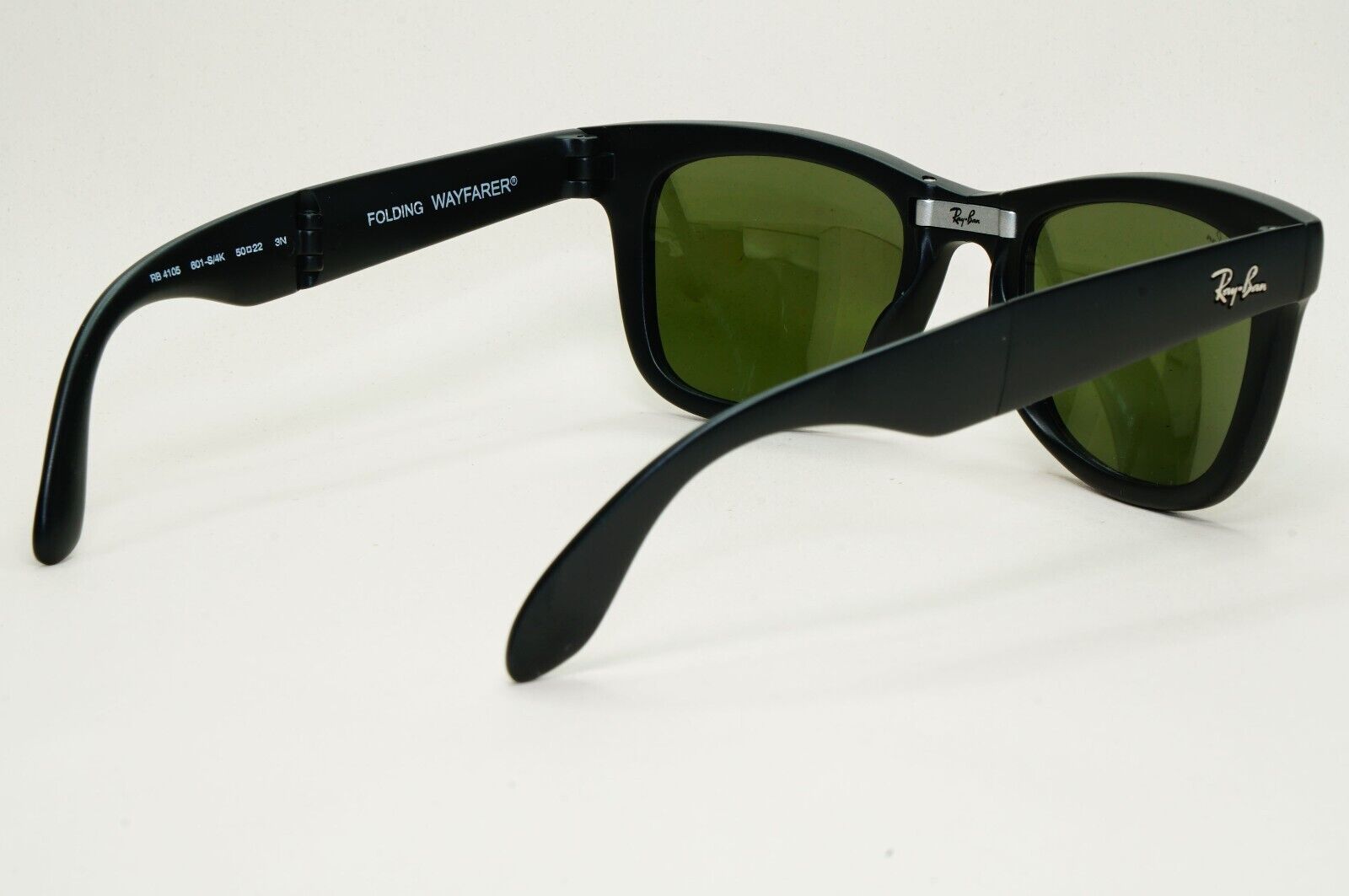 Ray-Ban Sunglasses Folding Wayfarer Black Matte Lilac Mirror RB 4105 601-S/4K